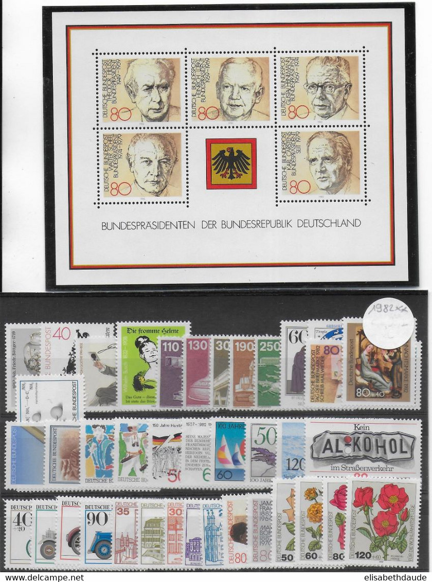 BRD - ANNEE COMPLETE 1982 ** MNH - YVERT N°950/993 - COTE  = 97 EUR - Annual Collections