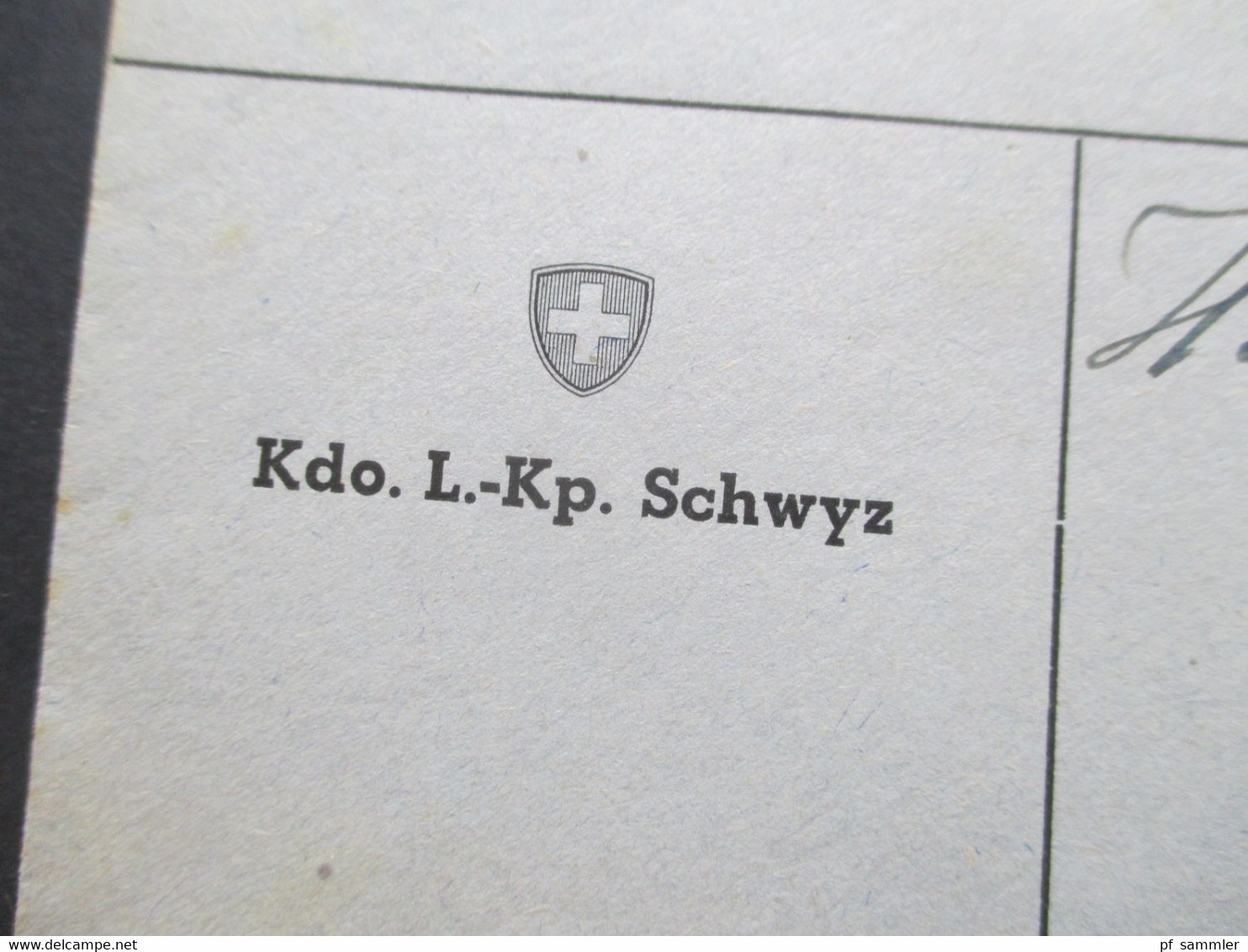 Schweiz 1942 - 58 Schwyz Feldpost / Amtlich / Militärpost z.B. Kdo. L.-Kp. Schwyz / Kantonale Luftschutzstelle 5 Belege