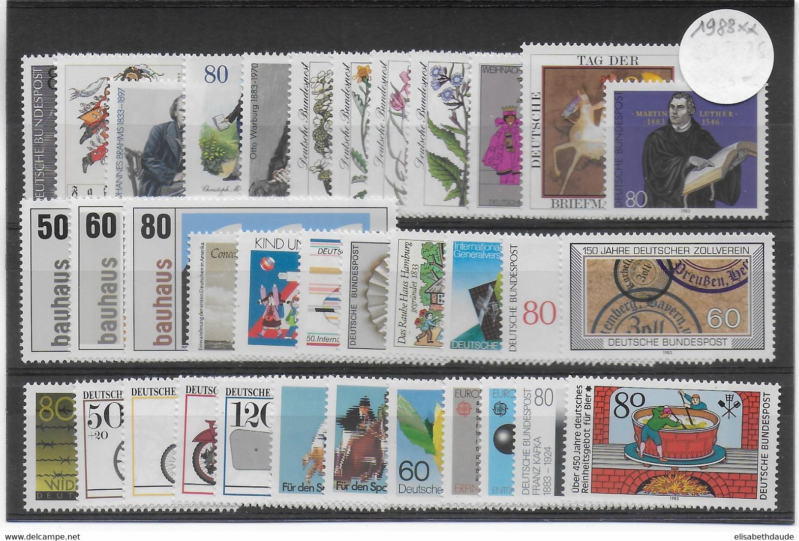 BRD - ANNEE COMPLETE 1983 ** MNH - YVERT N°994/1028 - COTE  = 79.3 EUR - Annual Collections