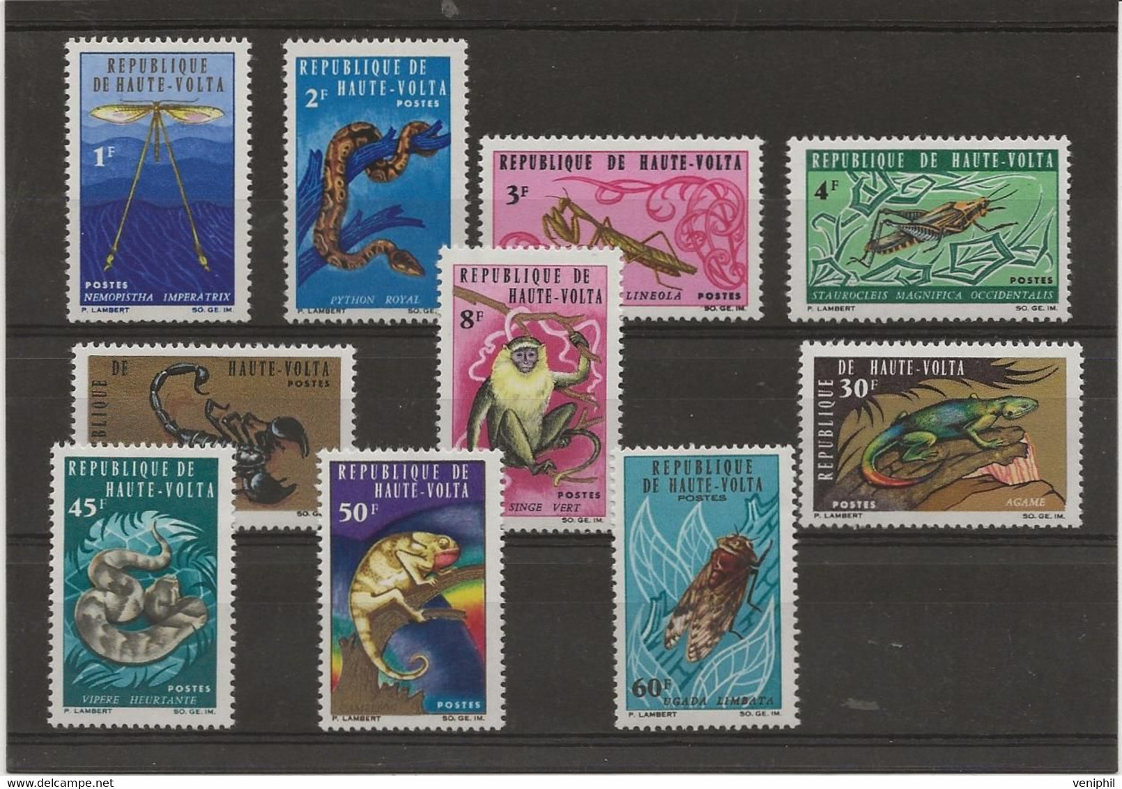 HAUTE - VOLTA  -INSECTES  DIVERS  -N° 160 A 169- NEUF INFIME CHARNIERE -ANNEE 1966 - COTE :15 € - Opper-Volta (1958-1984)