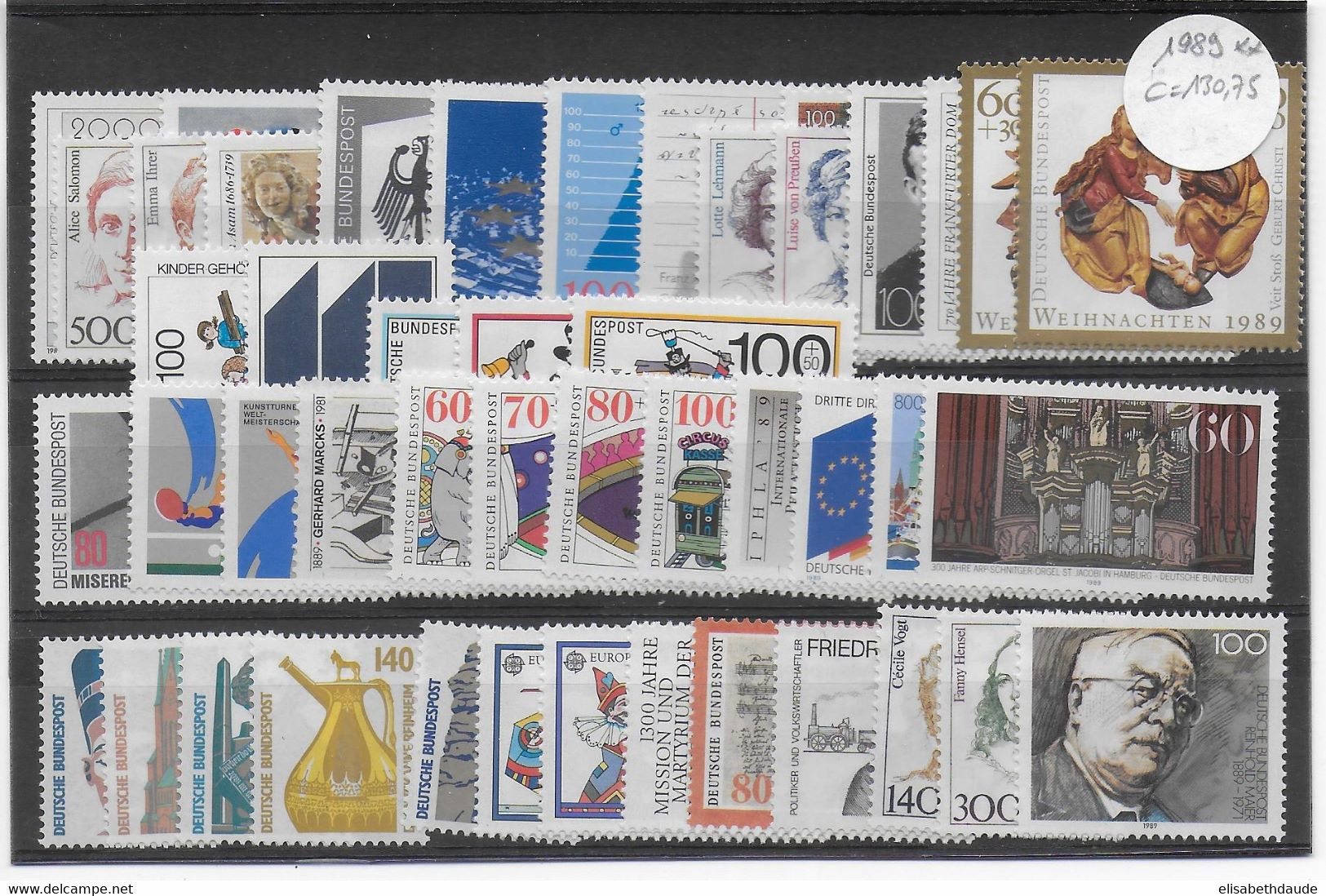 BRD - ANNEE COMPLETE 1989 ** MNH - YVERT N°1229/1275 - COTE  = 130 EUR - Jaarlijkse Verzamelingen