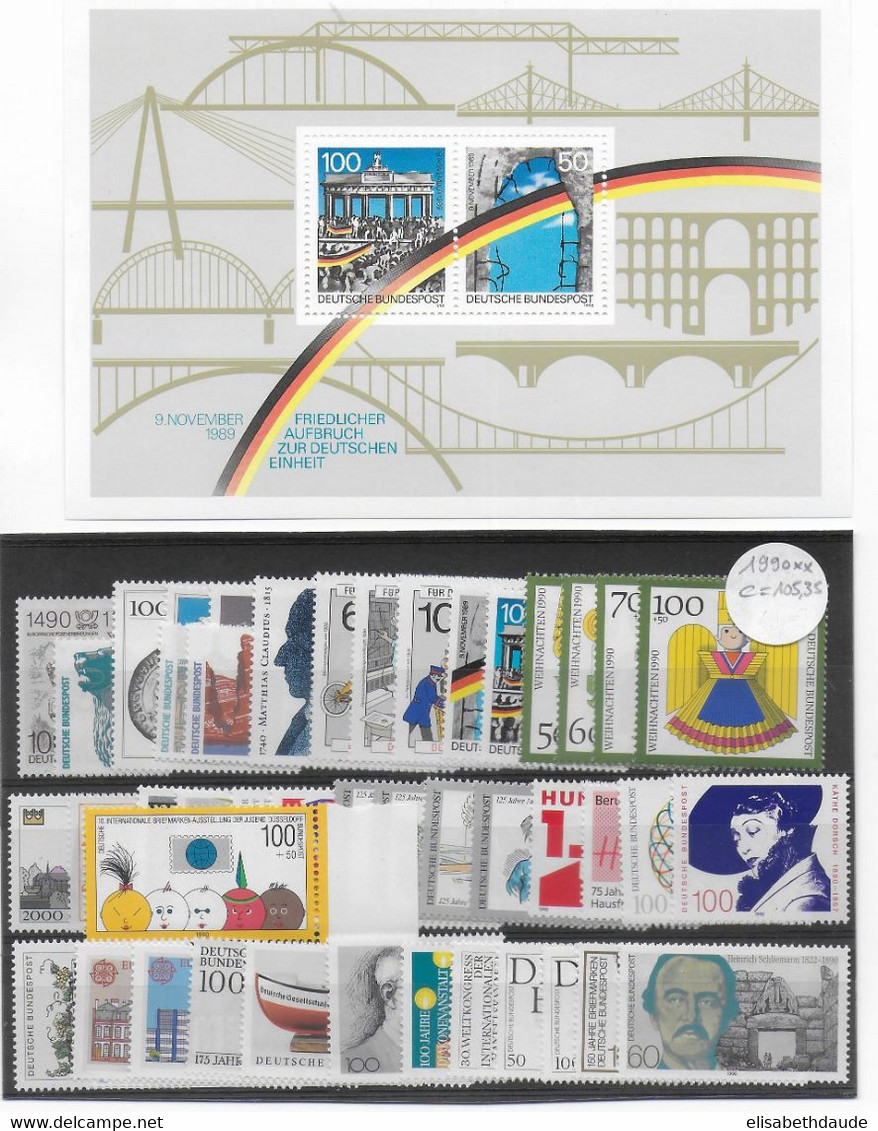 BRD - ANNEE COMPLETE 1990 ** MNH - YVERT N°1276/1319 - COTE  = 105 EUR - Annual Collections