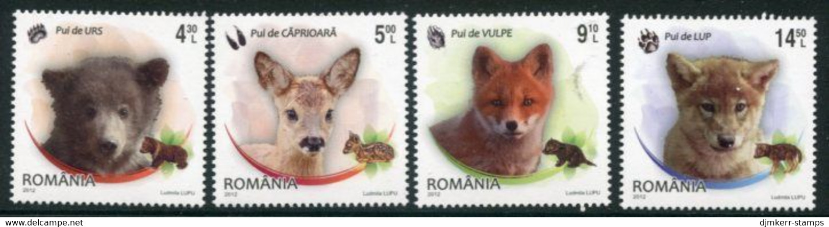 ROMANIA 2012 Young Wild Animals  MNH / **.  Michel 6663-66 - Unused Stamps