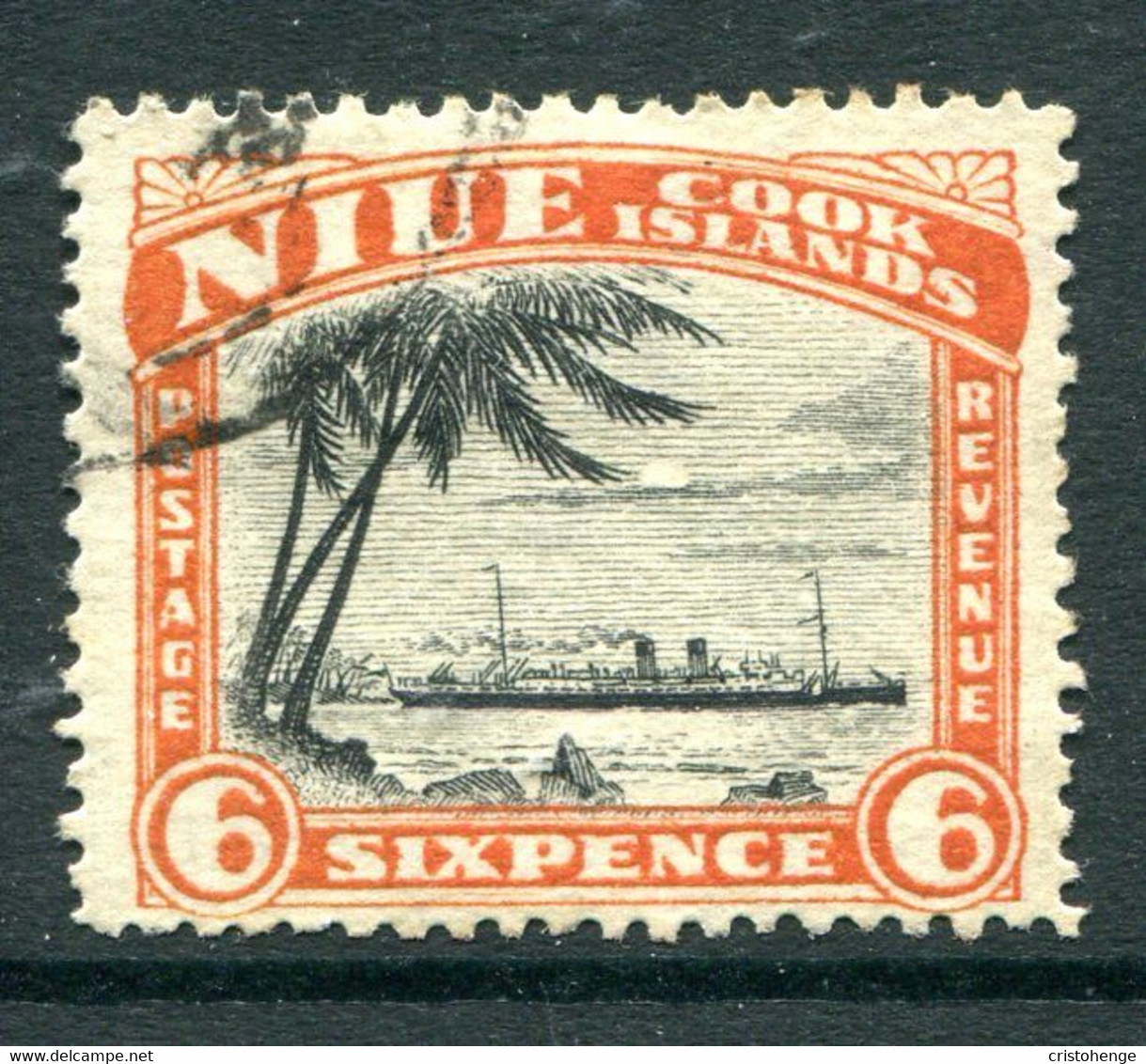 Niue 1932-36 Pictorials - Wmk.NZ & Star - 6d RMS Monowai Used (SG 67) - Niue