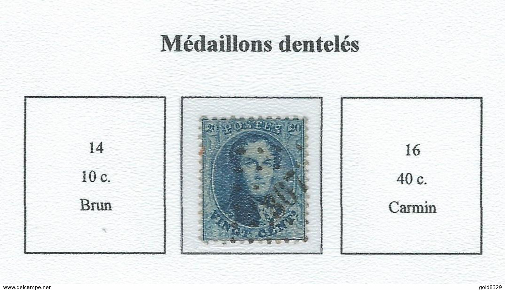 COB 14/16 Médaillons Dentelés -  Bureau De Poste De :   L 367  TURNHOUT - 1863-1864 Medallions (13/16)
