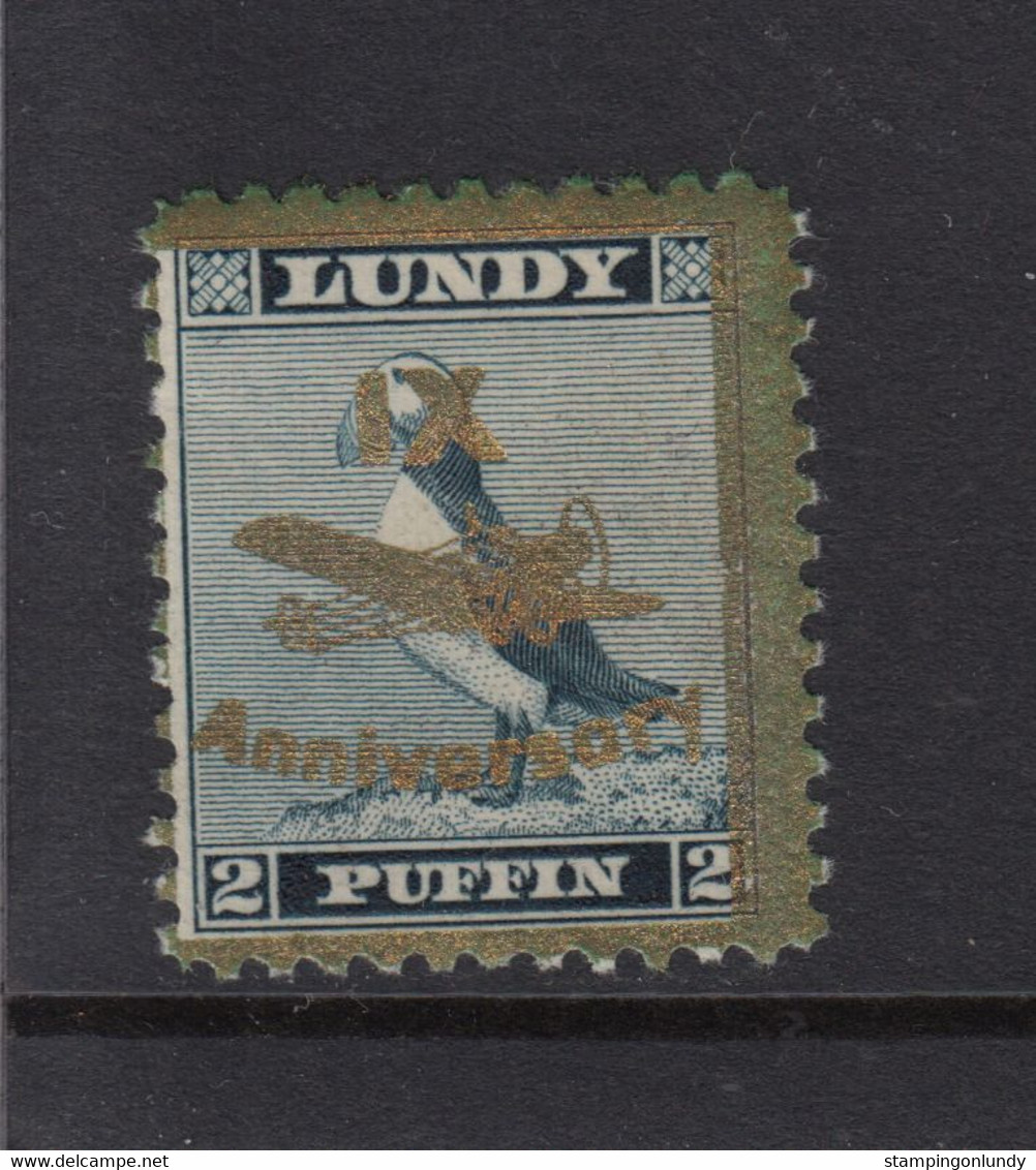 #40 Great Britain Lundy Island Puffin Stamps 1943 IX Anniversary 2p  #49 Mint - Aerei