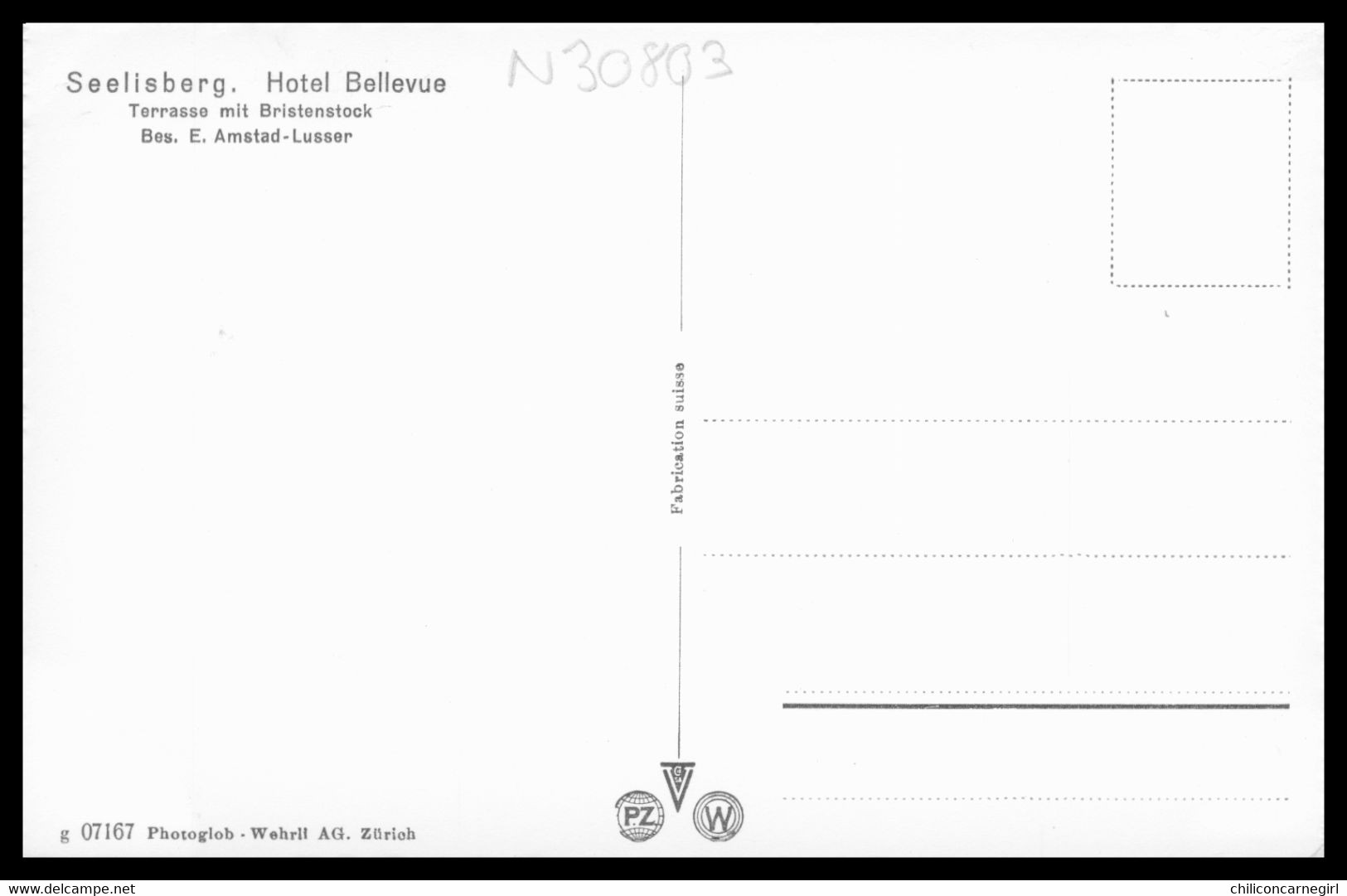 Cpsm Dentelée - SEELISBERG - Hôtel Bellevue - Terrasse Mit Bristenstock - Bes. E. Amstad Lusser - Photoglob WEHRLI AG - Seelisberg