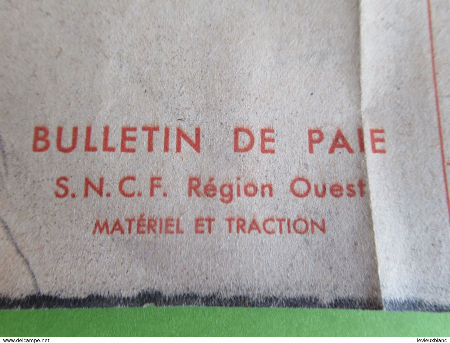 Bulletin De Paie / SNCF Région Ouest/ Matériel Et Traction/RONDEL//1945          TRA59 - Chemin De Fer