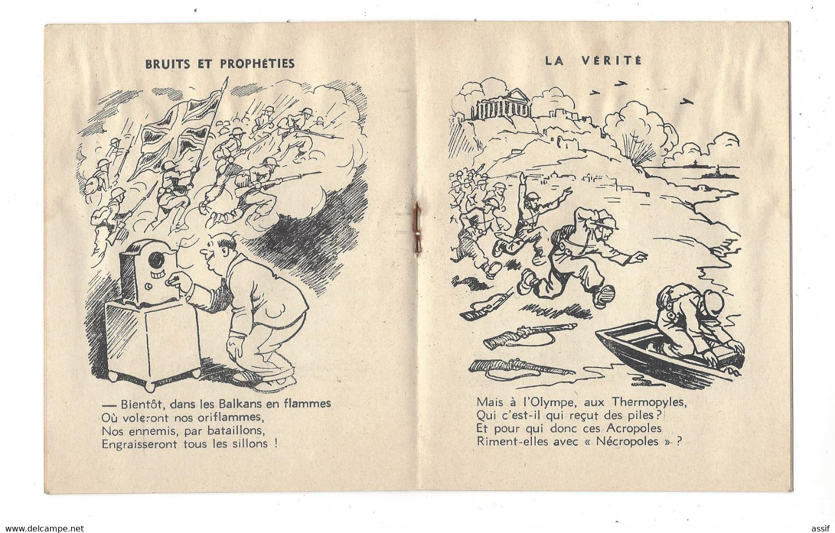 WW 2  Bruits Et Prophéties Qu " On " émet  Et La Vérité Toute Nue  Propagande Pour Pétain - Anti De Gaulle Et Churchill - Ohne Zuordnung