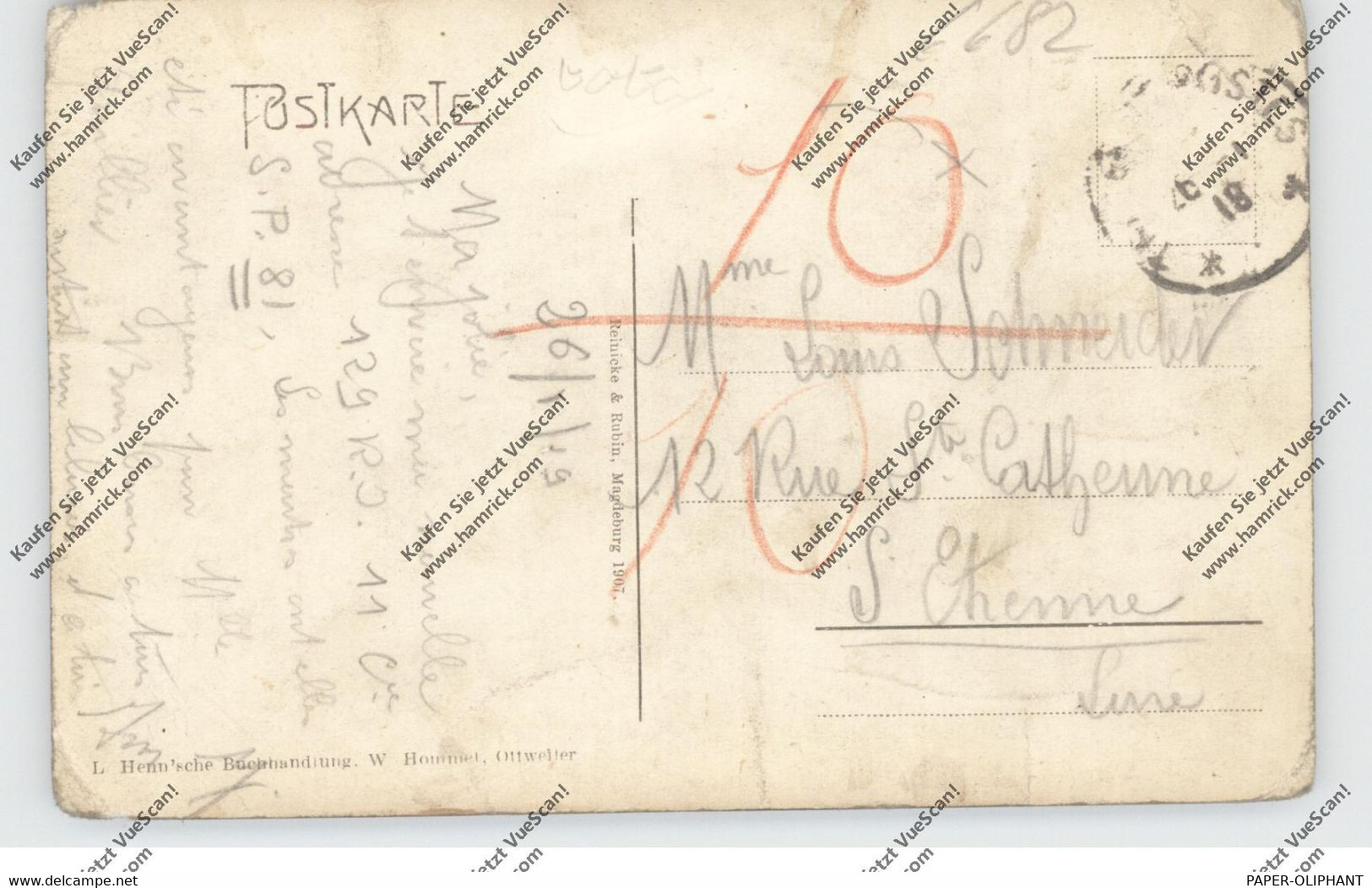 6682 OTTWEILER, Totalansicht 1918, Runde Ecken - Kreis Neunkirchen