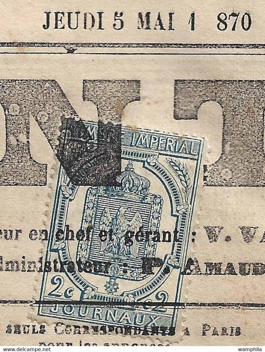 Journaux.  N°8 Sur Journal Entier "l'Indépendant De La Charente" Du 5 Mai 1870. - Kranten
