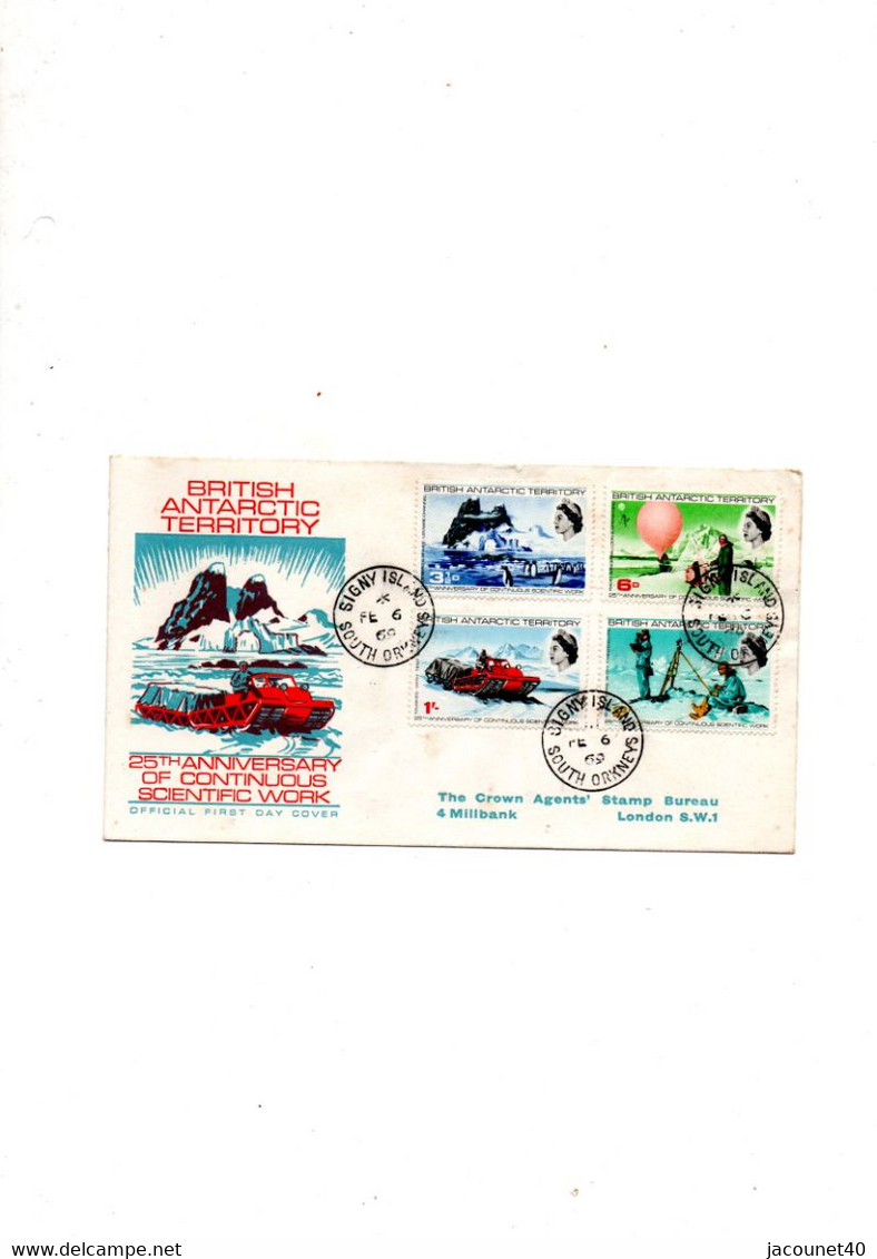 Antarctique Britannique 25 Ieme Anniversaire Signy Island Le 6 Février 1969 - Usados