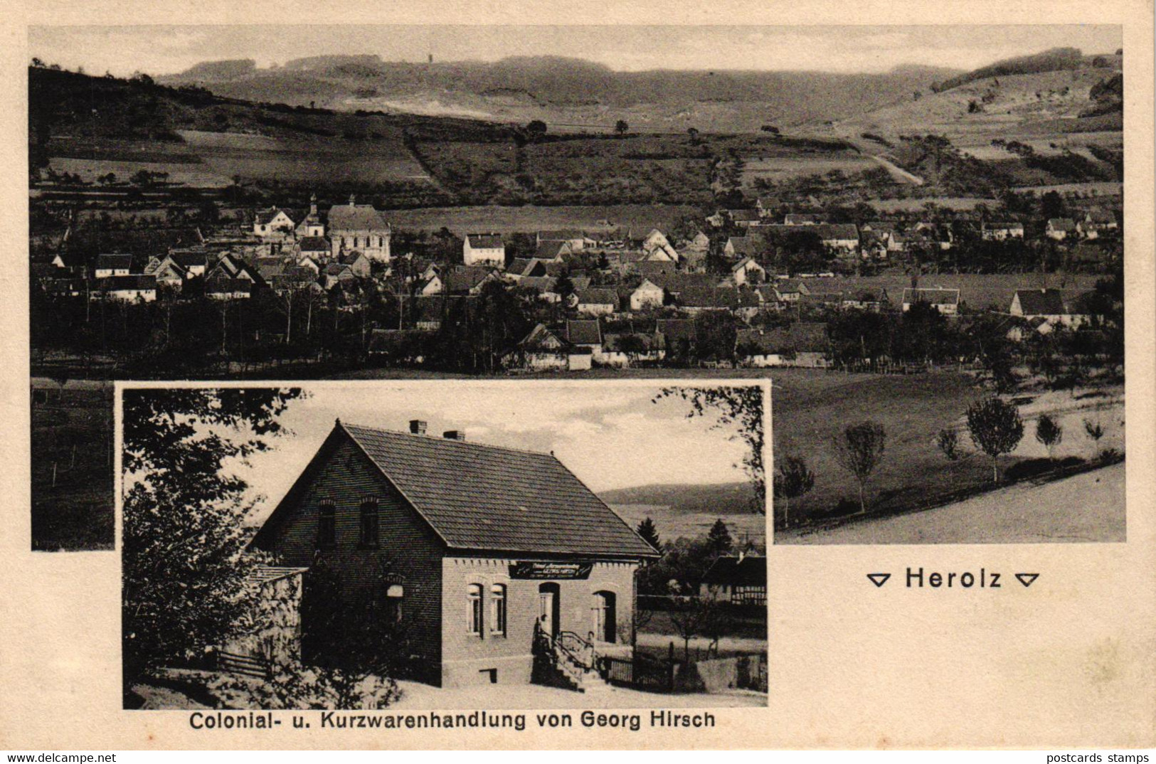 Schlüchtern - Herzolz, Colonial- U. Kurzwarenhandlung V. Georg Hirsch, Um 1910 - Main - Kinzig Kreis