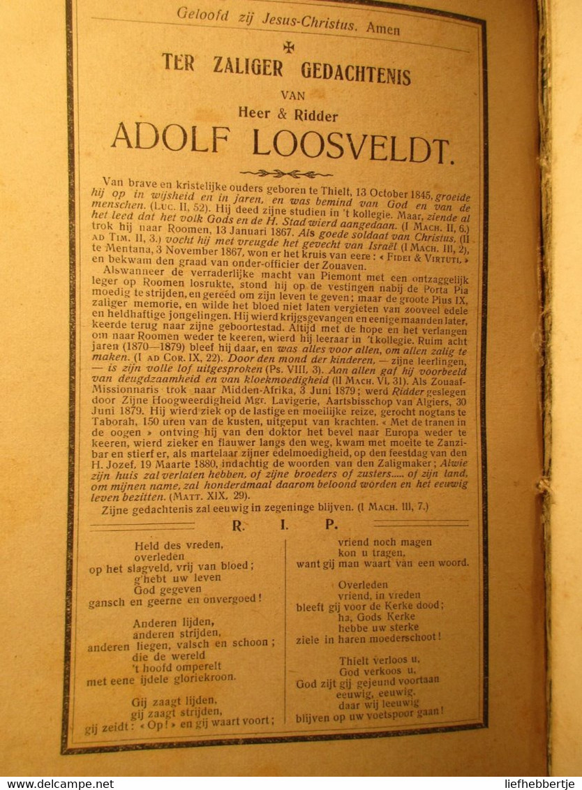 Jules Van Oost - Adolf Loosveldt - Felix D'Hoop - Zouaven - Pauselijke Staten - Paus - Missies - 1911 - Kortrijk - Tielt - Kortrijk