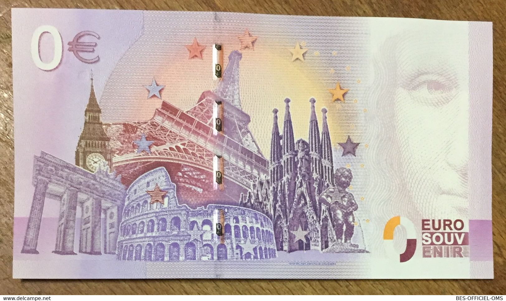 2016 BILLET 0 EURO SOUVENIR DPT 55 MÉMORIAL DE VERDUN + TIMBRE ZERO 0 EURO SCHEIN BANKNOTE PAPER MONEY BANK PAPER MONEY - Essais Privés / Non-officiels