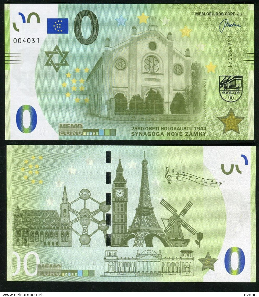 01 SLOVAKIA-MEMO Euro NOVE ZAMKY-Ersekujvari Synagogue-Synagoge JUDAICA 5000 Pcs NEWS-Nouvelles UNC 2020 - Privéproeven