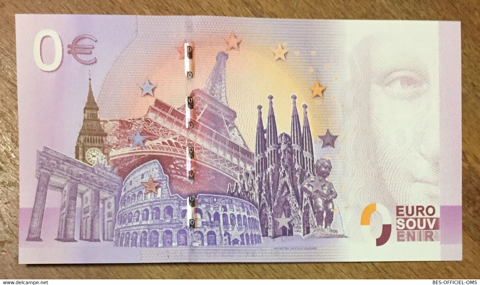 2016 BILLET 0 EURO SOUVENIR DPT 55 MÉMORIAL DE VERDUN + TAMPONS ZERO 0 EURO SCHEIN BANKNOTE PAPER MONEY BANK PAPER MONEY - Privatentwürfe