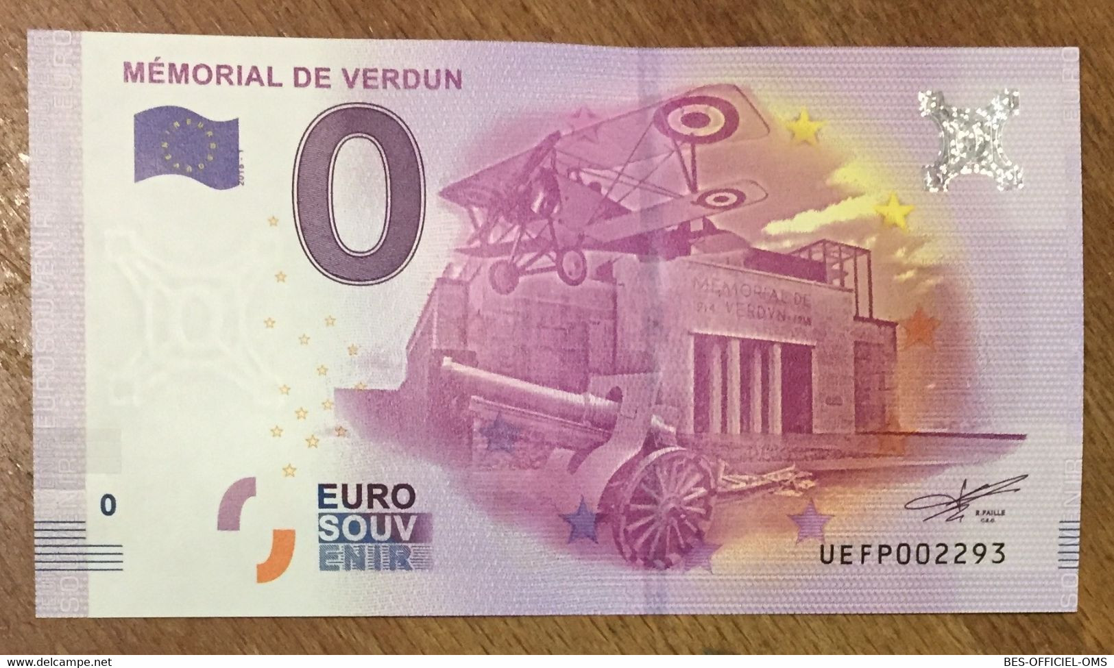 2016 BILLET 0 EURO SOUVENIR DPT 55 MÉMORIAL DE VERDUN ZERO 0 EURO SCHEIN BANKNOTE PAPER MONEY BANK PAPER MONEY - Privéproeven