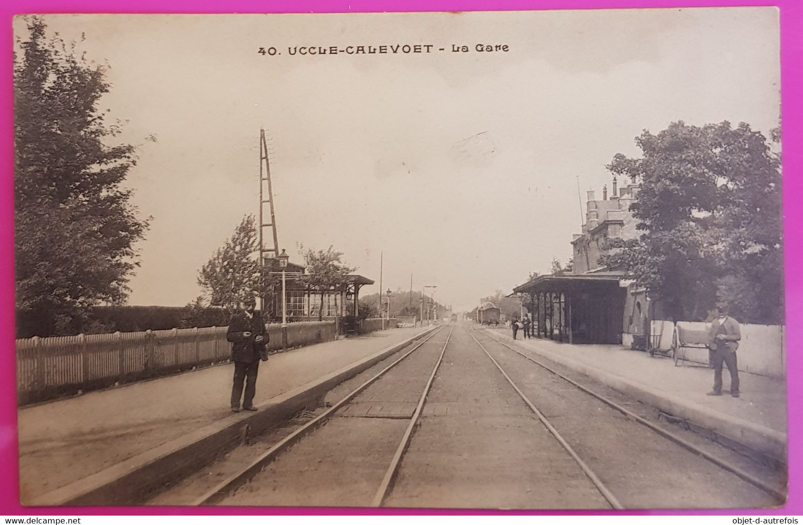 Cpa Uccle Calevoet Gare Ukkel Carte Postale Belgique Rare Environs Bruxelles - Uccle - Ukkel