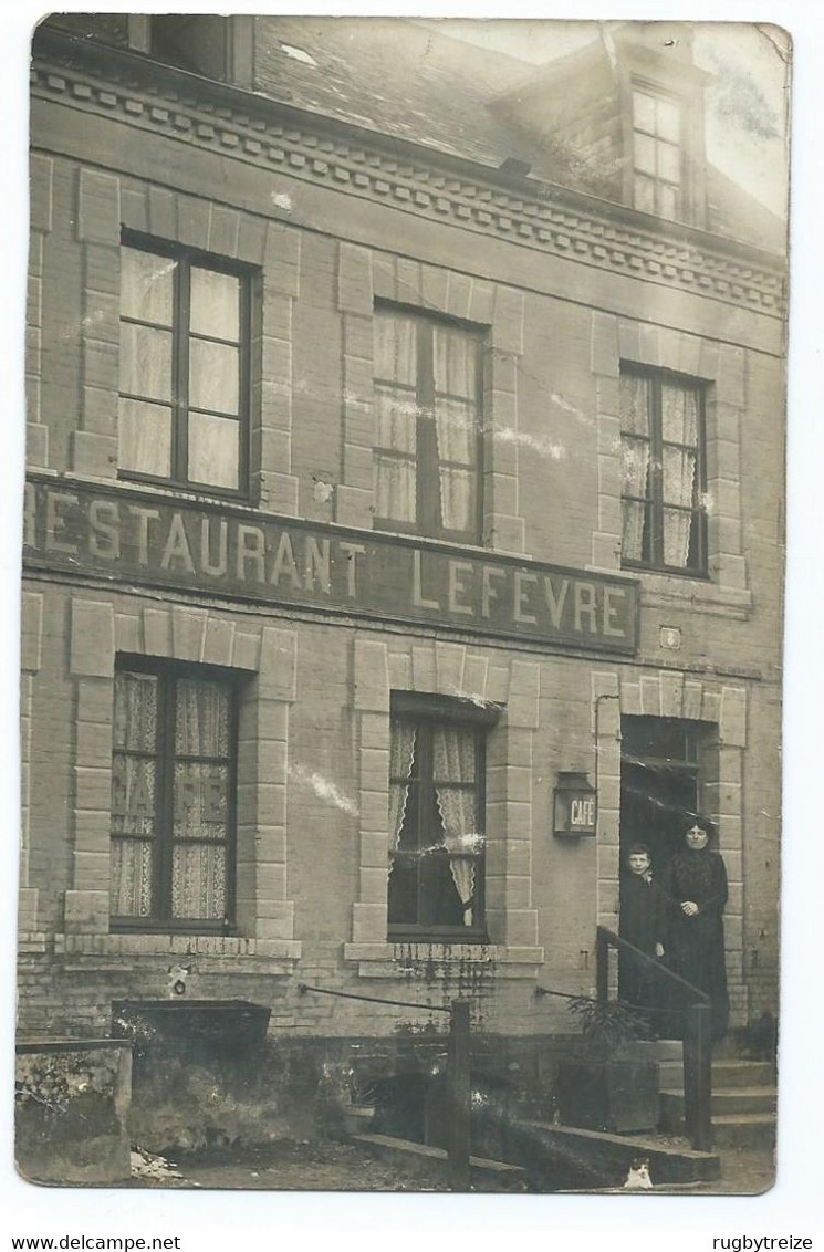 3796 Gacé GACE Restaurant Lefevre Rue Des Anciens Fossés Café Pour Verneuil Sur Avre RARE - Gace