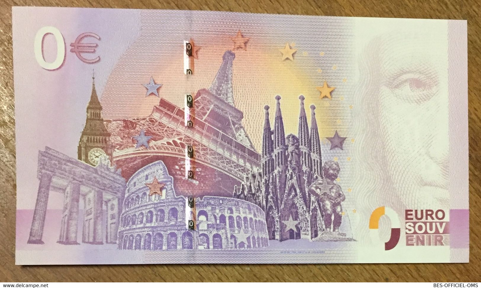 2016 BILLET 0 EURO SOUVENIR DPT 54 NANCY PLACE STANISLAS + TAMPON ZERO 0 EURO SCHEIN BANKNOTE PAPER MONEY BANK - Private Proofs / Unofficial