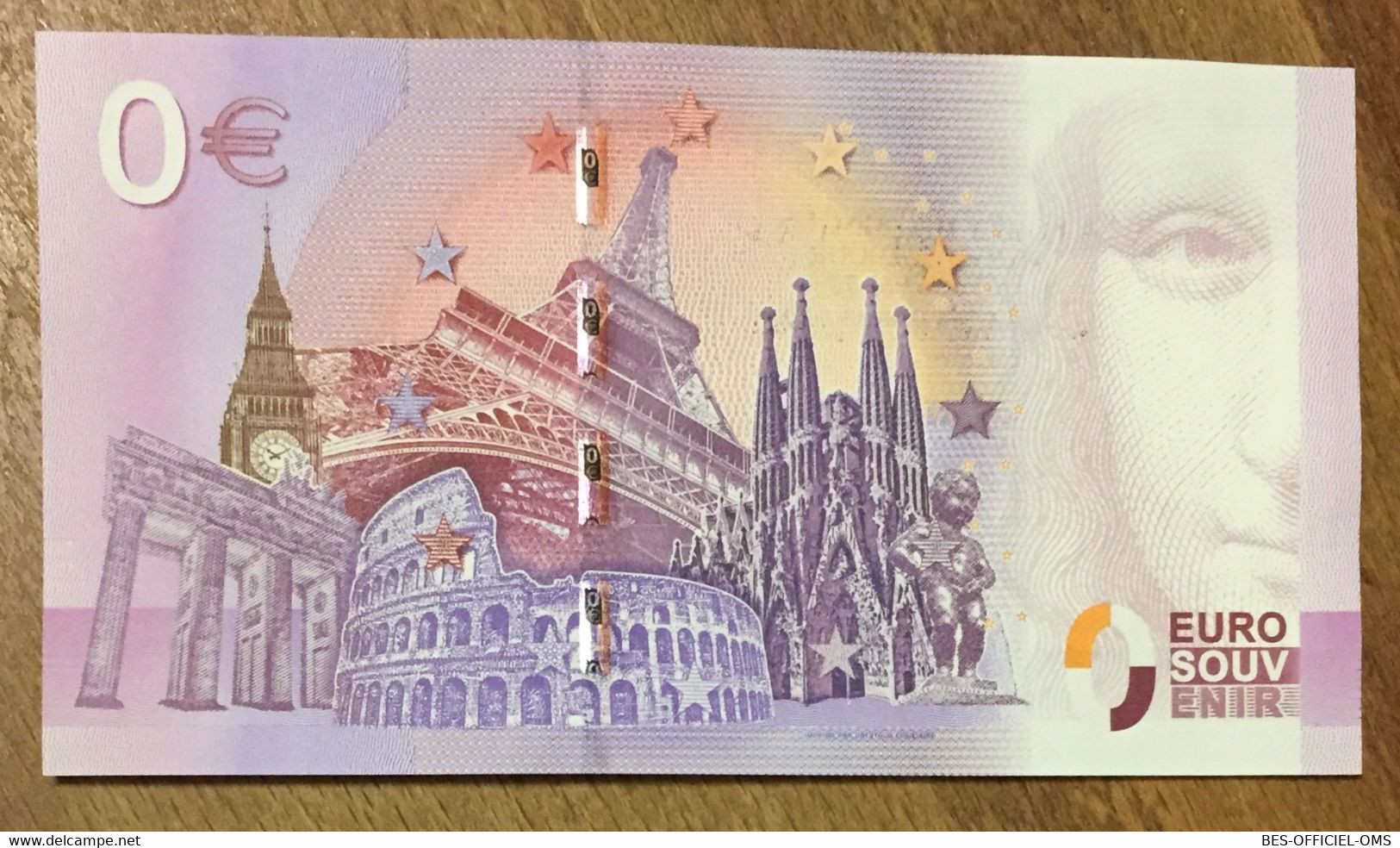 2016 BILLET 0 EURO SOUVENIR DPT 46 LA FORÊT DES SINGES ROCAMADOUR + TIMBRE ZERO 0 EURO SCHEIN BANKNOTE PAPER MONEY BANK - Essais Privés / Non-officiels