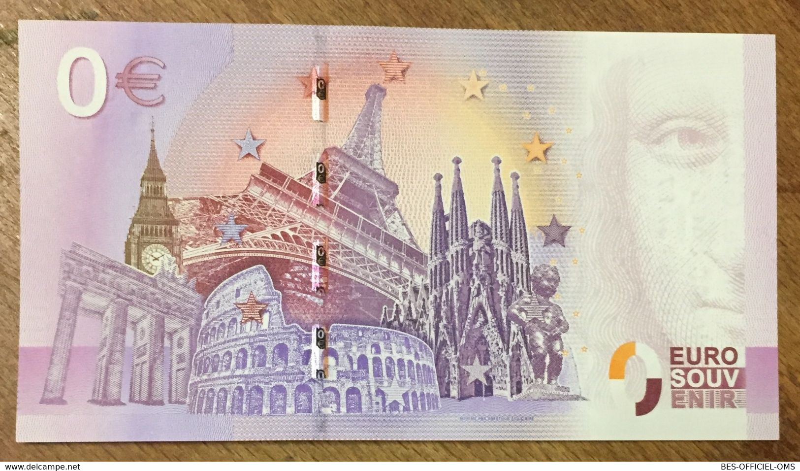 2016 BILLET 0 EURO SOUVENIR DPT 46 GROTTES DE LACAVE + TAMPON ZERO 0 EURO SCHEIN BANKNOTE PAPER MONEY BANK - Essais Privés / Non-officiels