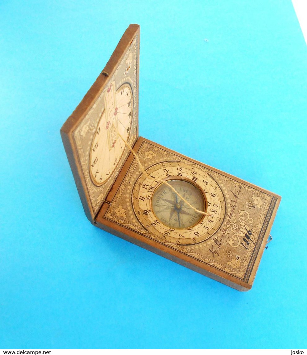 BRITISH SUNDIAL from the 19th century * compass cadran solaire boussole sonnenuhr kompass meridiana bussola