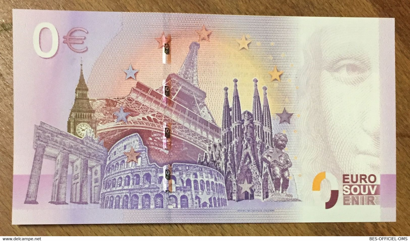 2016 BILLET 0 EURO SOUVENIR DPT 42 STADE GEOFFROY-GUICHARD + TIMBRE ZERO 0 EURO SCHEIN BANKNOTE PAPER MONEY BANK - Essais Privés / Non-officiels