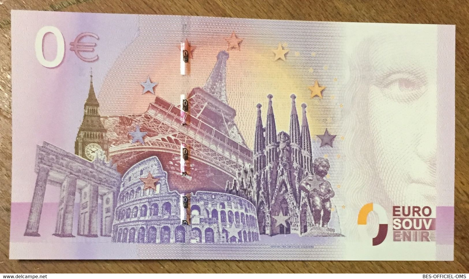 2016 BILLET 0 EURO SOUVENIR DPT 42 STADE GEOFFROY-GUICHARD + TIMBRE ZERO 0 EURO SCHEIN BANKNOTE PAPER MONEY BANK - Essais Privés / Non-officiels