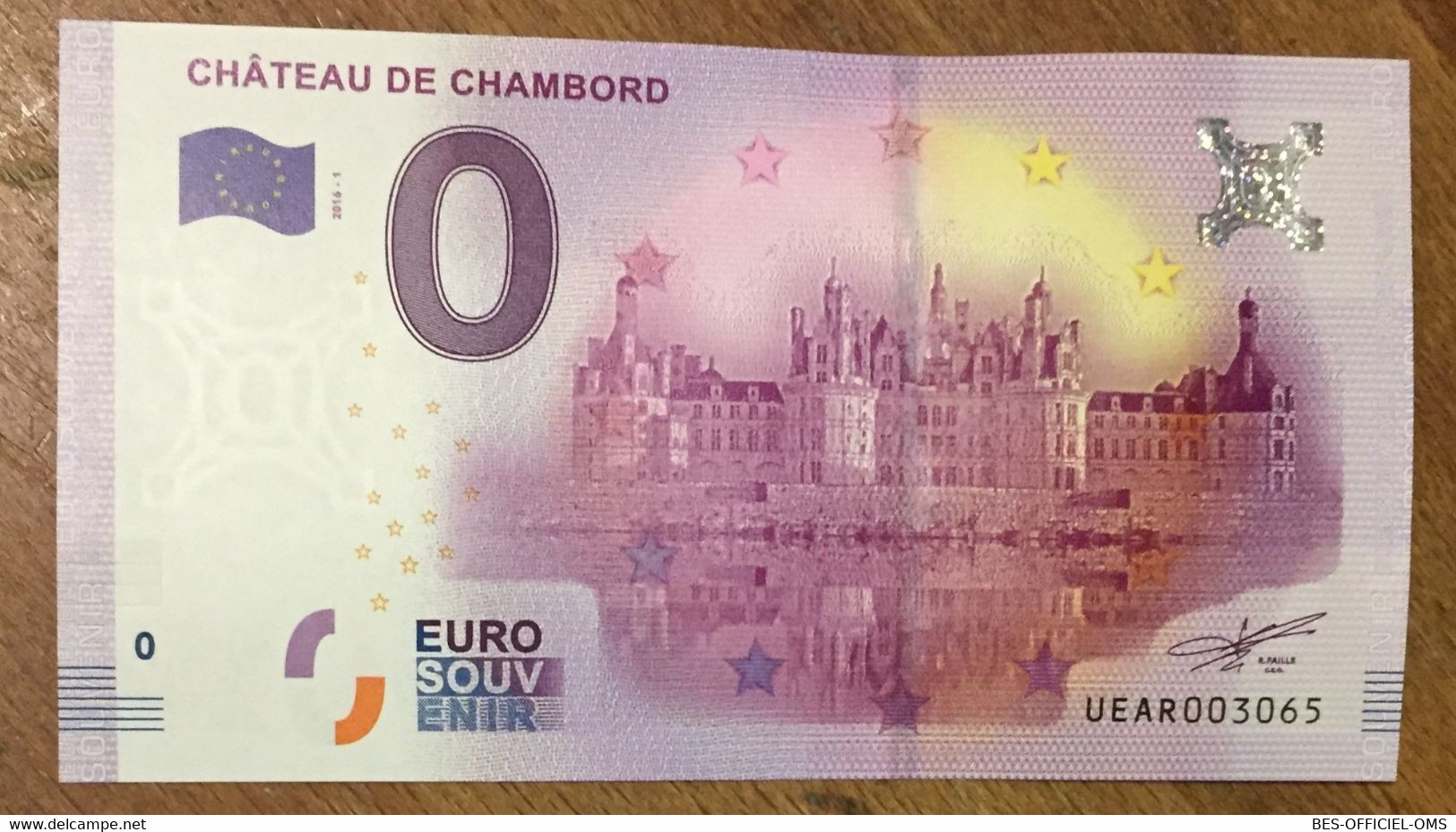2016 BILLET 0 EURO SOUVENIR DPT 41 CHÂTEAU DE CHAMBORD ZERO 0 EURO SCHEIN BANKNOTE PAPER MONEY BANK - Privatentwürfe