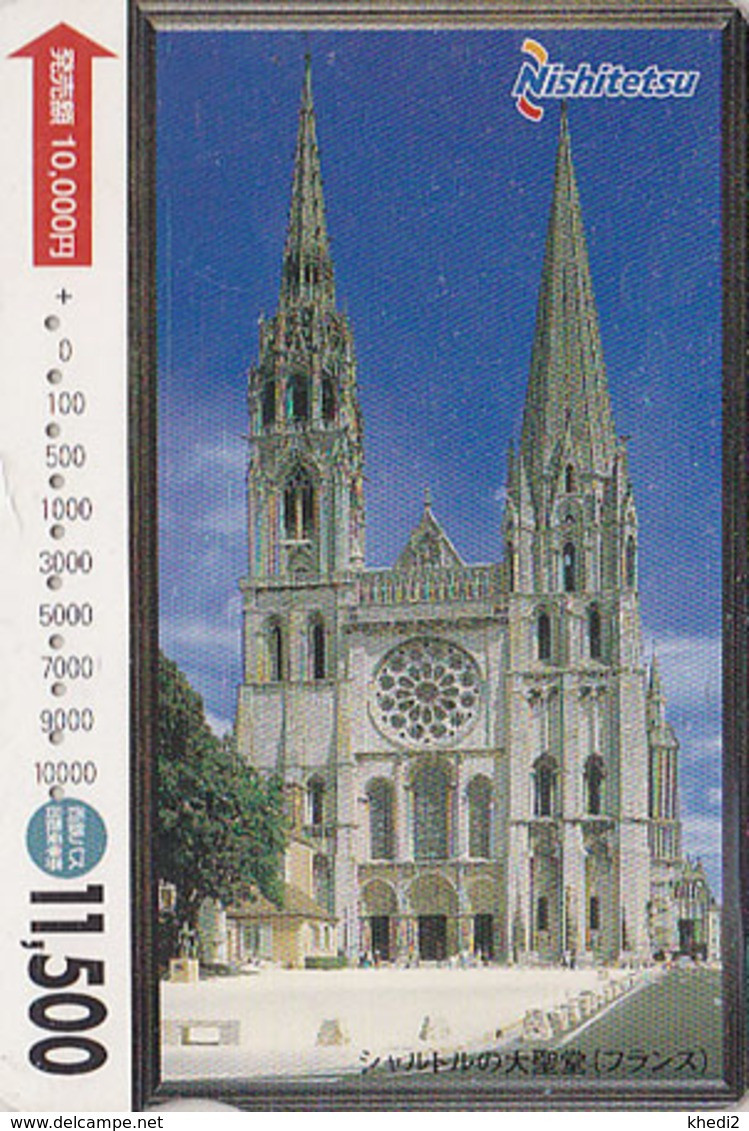 Carte JAPON - CATHEDRALE DE CHARTRES / FRANCE - Site Religion - CHURCH JAPAN Prepaid Bus Card - Nishi - Culture