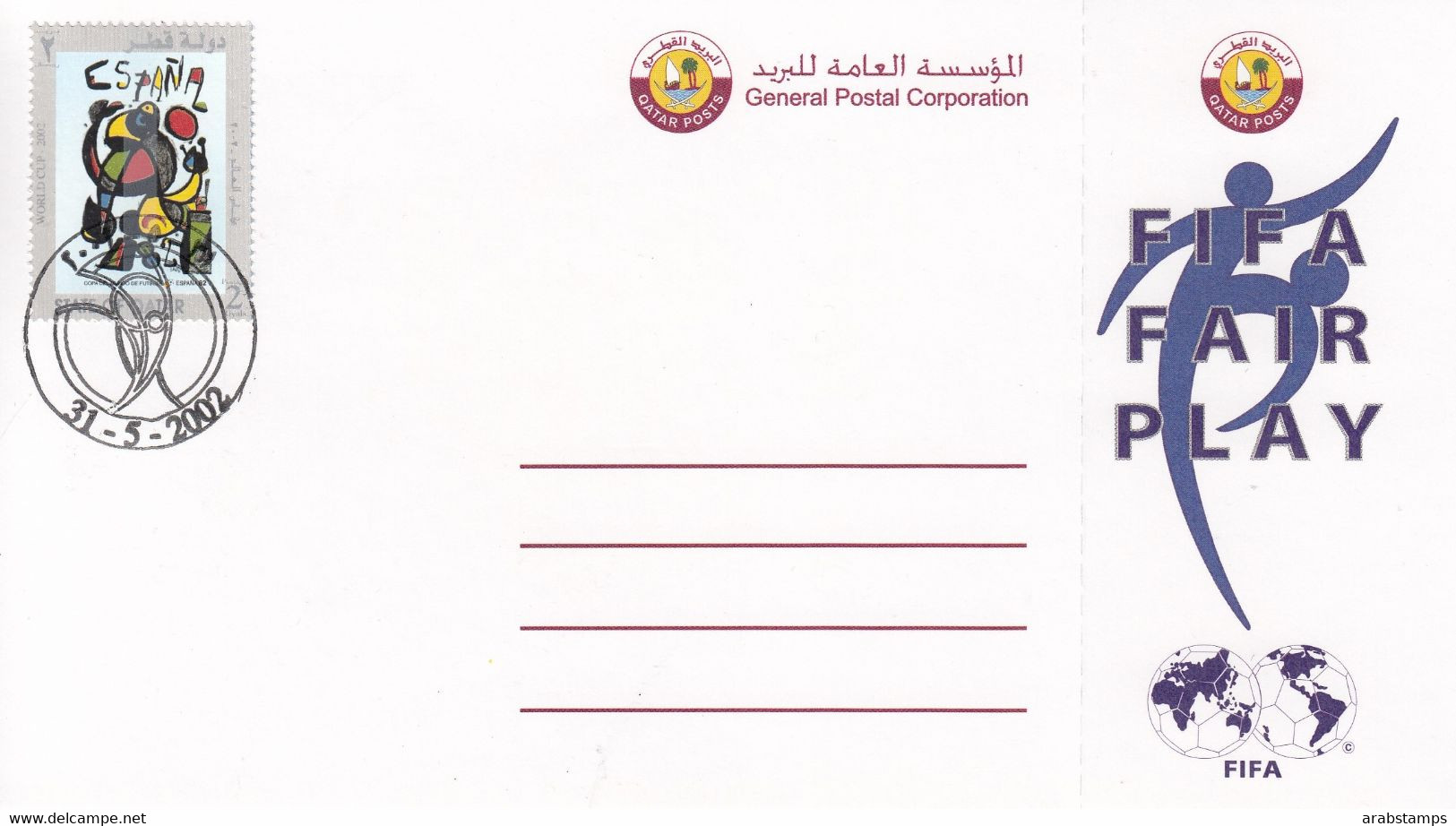 2002 QATAR FIFA WORLD CUP Post Card Unuse - Qatar