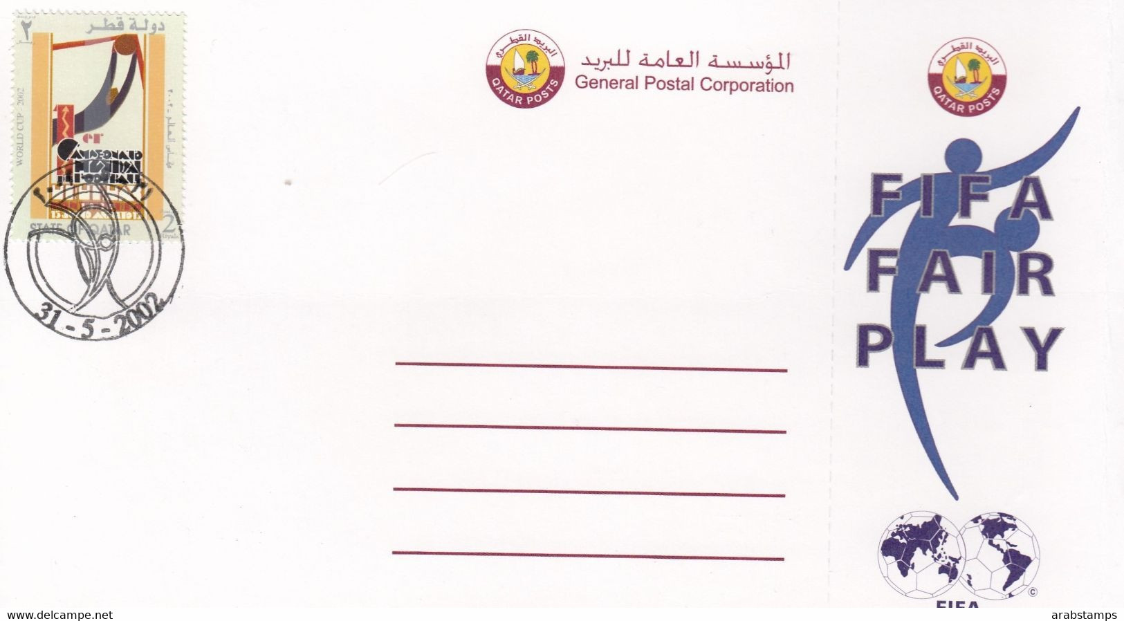 2002 QATAR FIFA WORLD CUP Post Card Unused - Qatar