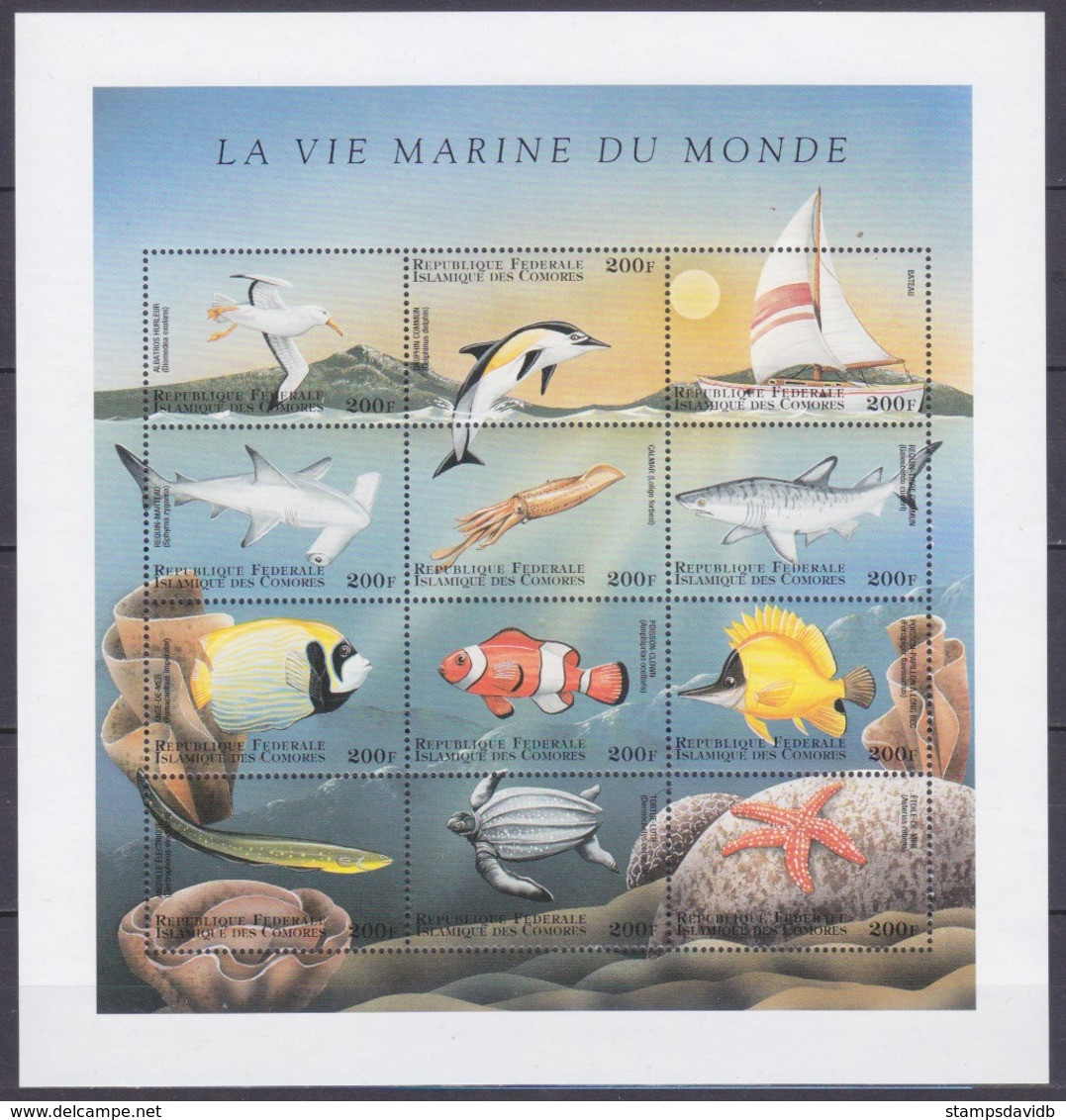 1998	Comoro Islands	1246-57KL	Sea Fauna	12,00 € - Maritiem Leven