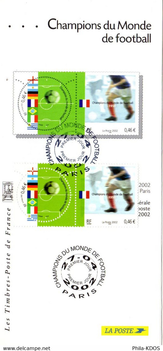 &#9917; " CHAMPIONS DU MONDE DE FOOT " Sur Fascicule Publicitaire Multilingue 1er Jour De 1998 N°YT 3483-84  Parf état - Sonstige & Ohne Zuordnung