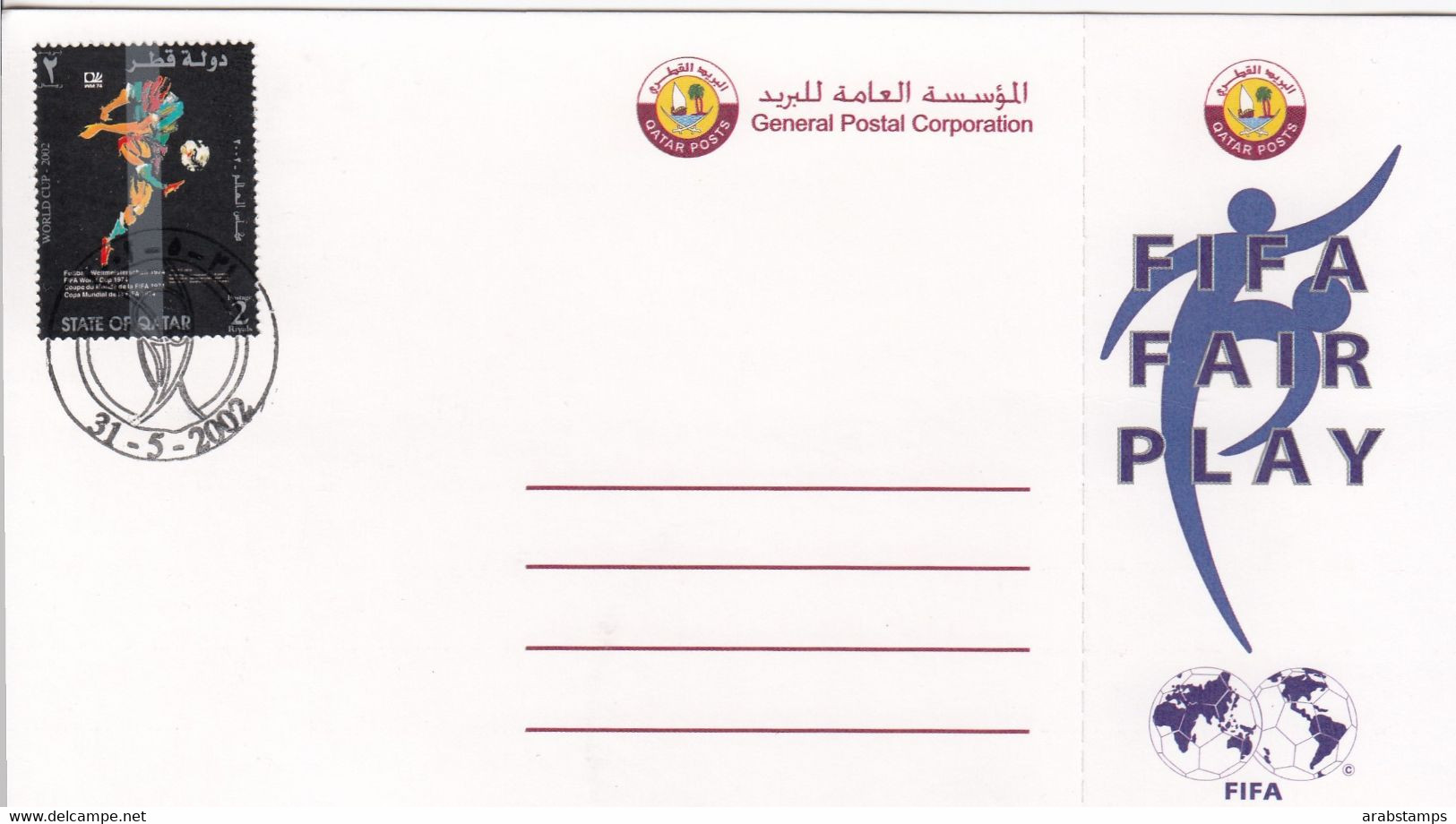 2002 QATAR FIFA WORLD CUP Post Card Unused - Qatar