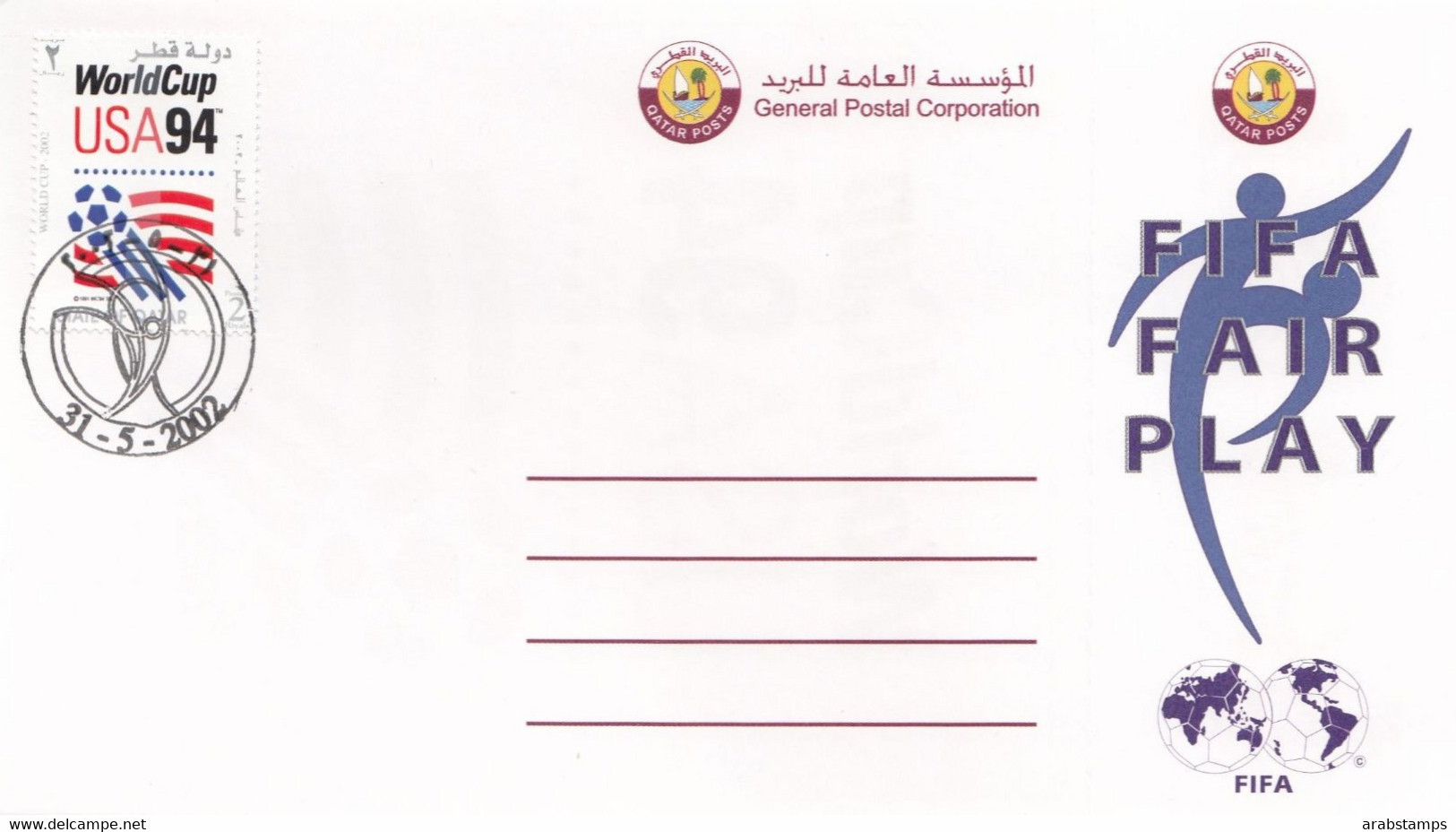 2002 QATAR FIFA WORLD CUP Post Card Unused - Qatar