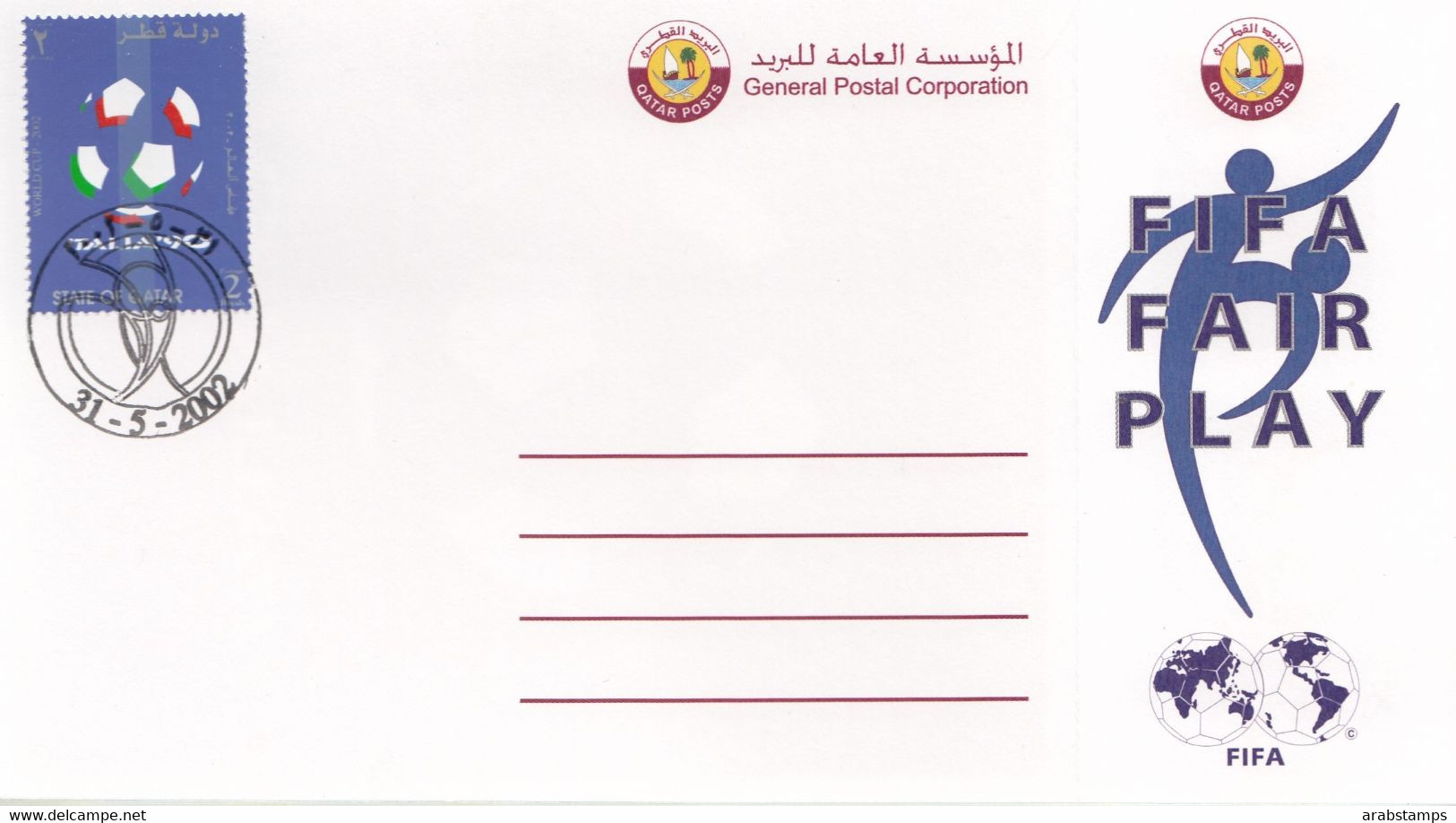 2002 QATAR FIFA WORLD CUP Post Card Unused - Qatar