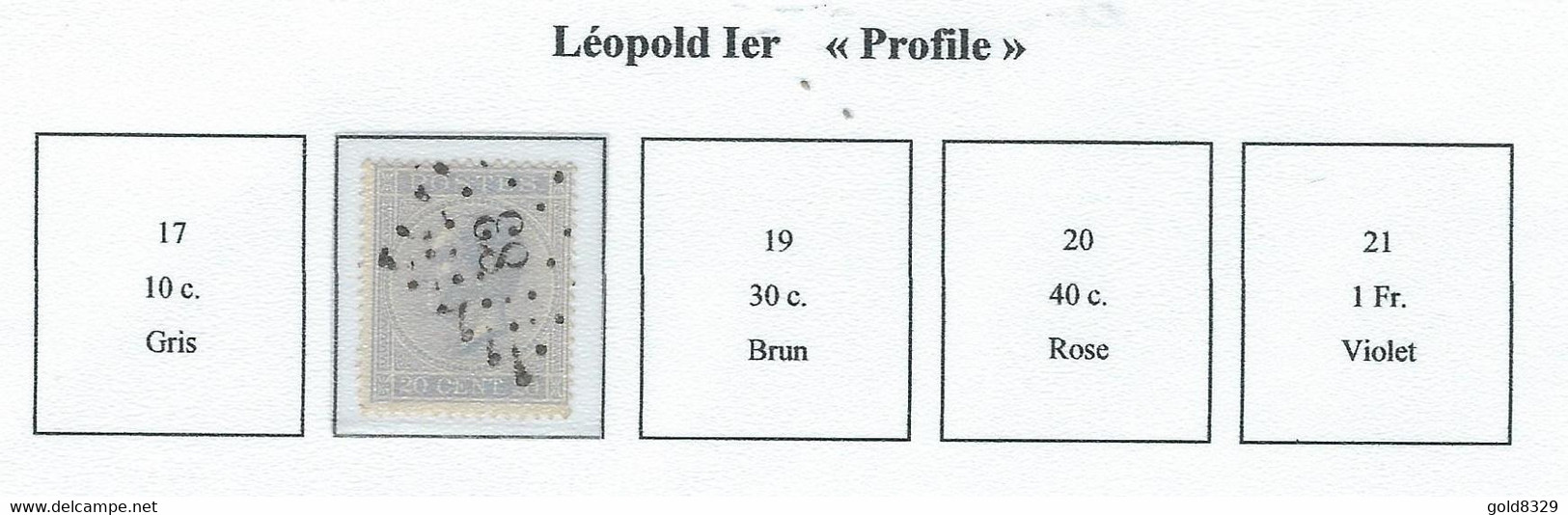 COB 17/21 Léopold Ier "Profile" -  Bureau De Poste De :   L 83  CINEY - 1865-1866 Profile Left