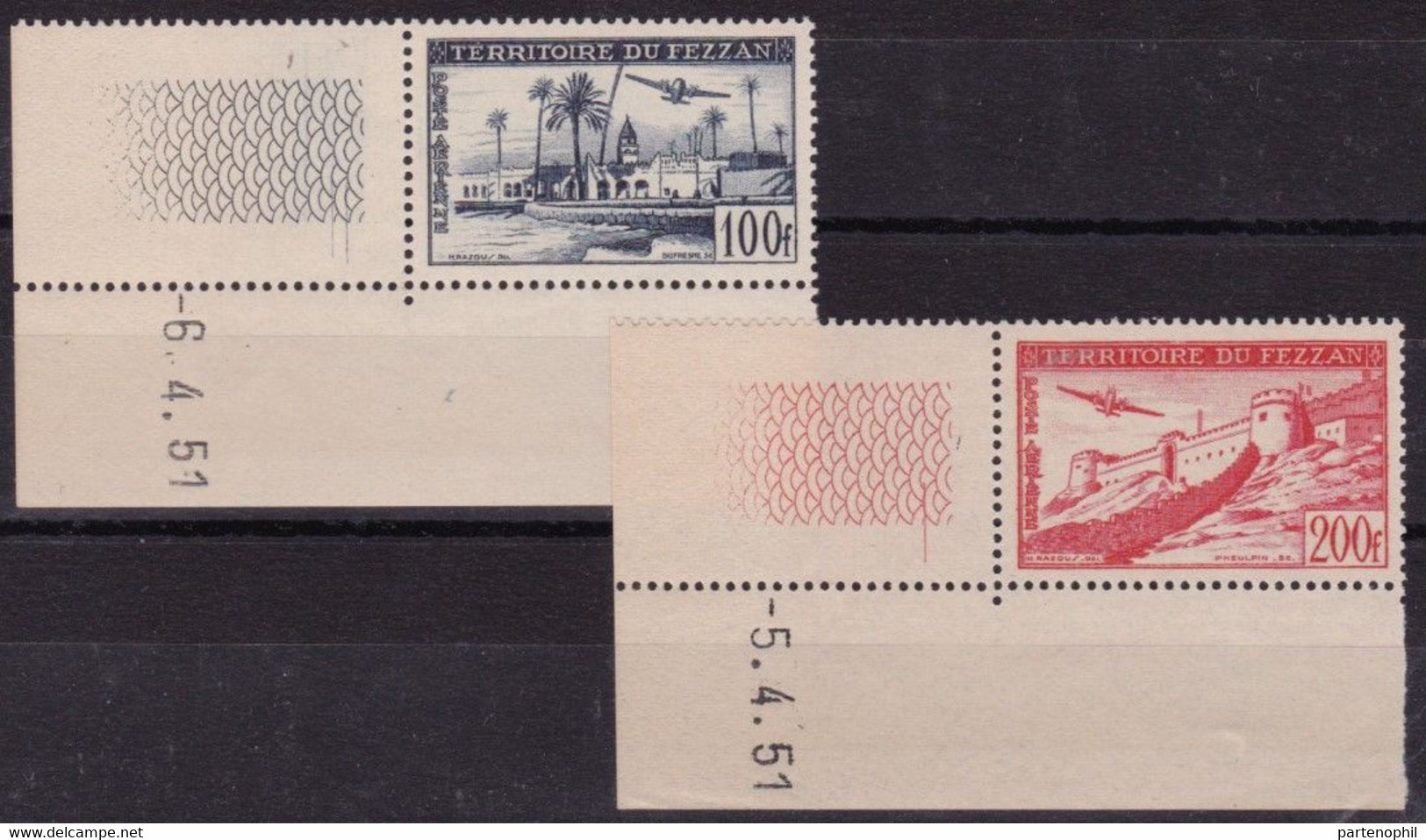 Fezzan 438 ** 1951 - Beneficenza La Serie Angolo Di Foglio N. P.a.3/4. SPL - Fezzan & Ghadames