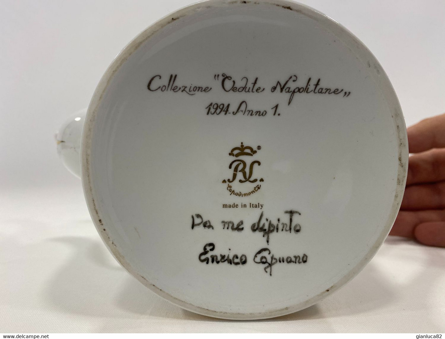 Servizio da the di porcellana bianca Capodimonte Dip. Enrico Capuano (G03)