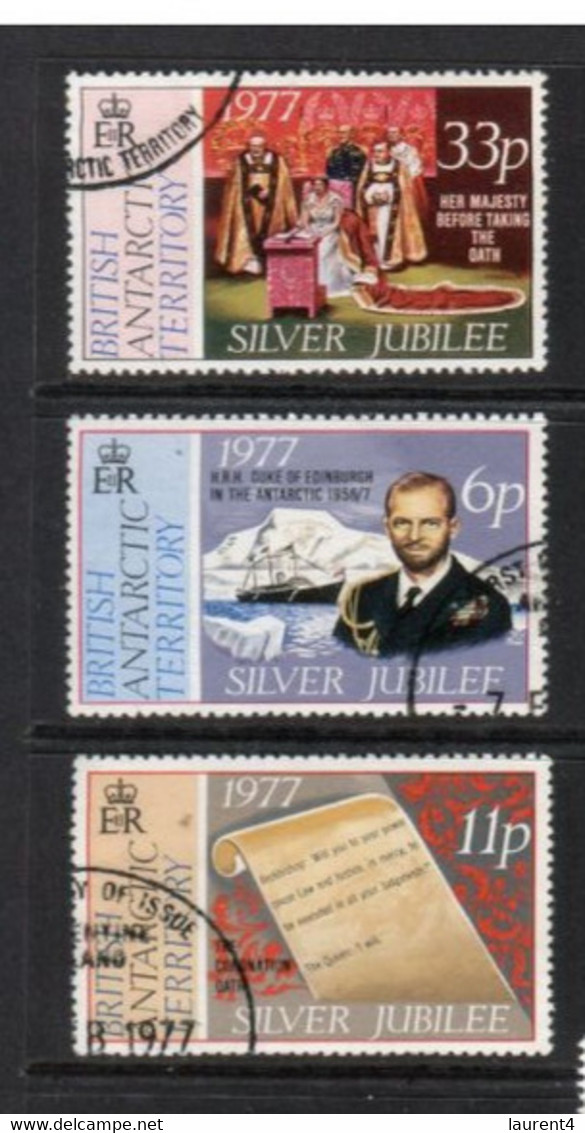 (8-10-2020) British Antarctic Territory - 3 Used Stamps  (Silver Jubilee) - Usati