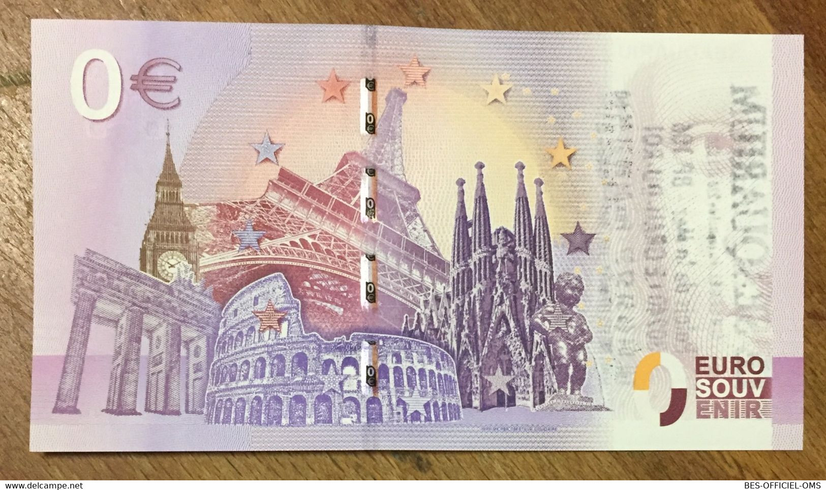 2016 BILLET 0 EURO SOUVENIR DPT 30 SEAQUARIUM LE GRAU DU ROI + TAMPON ZERO 0 EURO SCHEIN BANKNOTE PAPER MONEY BANK - Essais Privés / Non-officiels