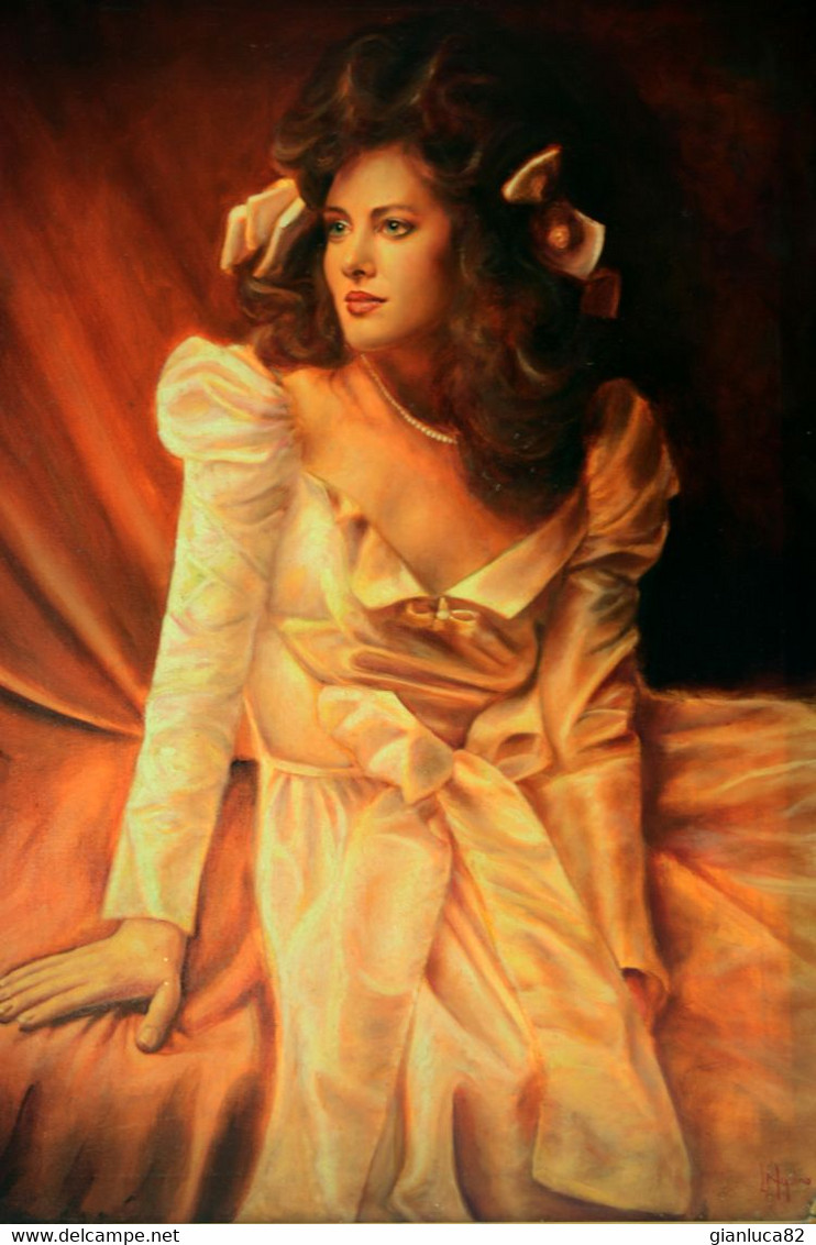 Dipinto ad olio su tela di luigi Aquino con cornice (G11)  Come da foto Tela 70 x 50 cm Cornice 85 x 75 cm Spedizione gr