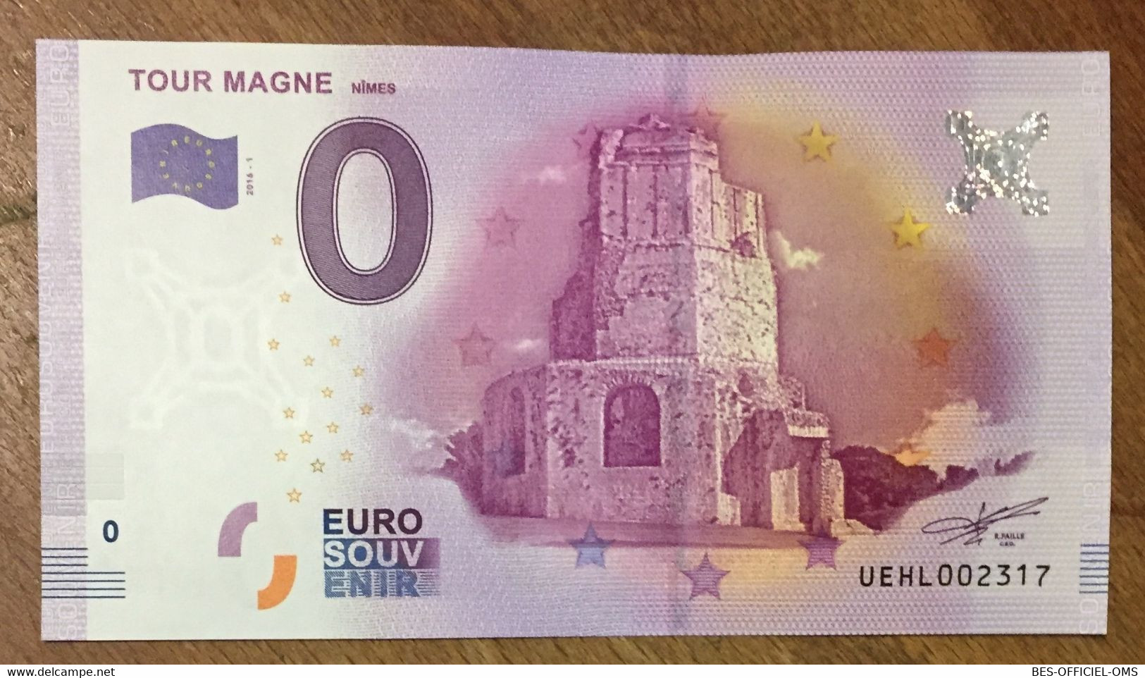 2016 BILLET 0 EURO SOUVENIR DPT 30 TOUR MAGNE NÎMES ZERO EURO SCHEIN BANKNOTE PAPER MONEY BANK - Private Proofs / Unofficial