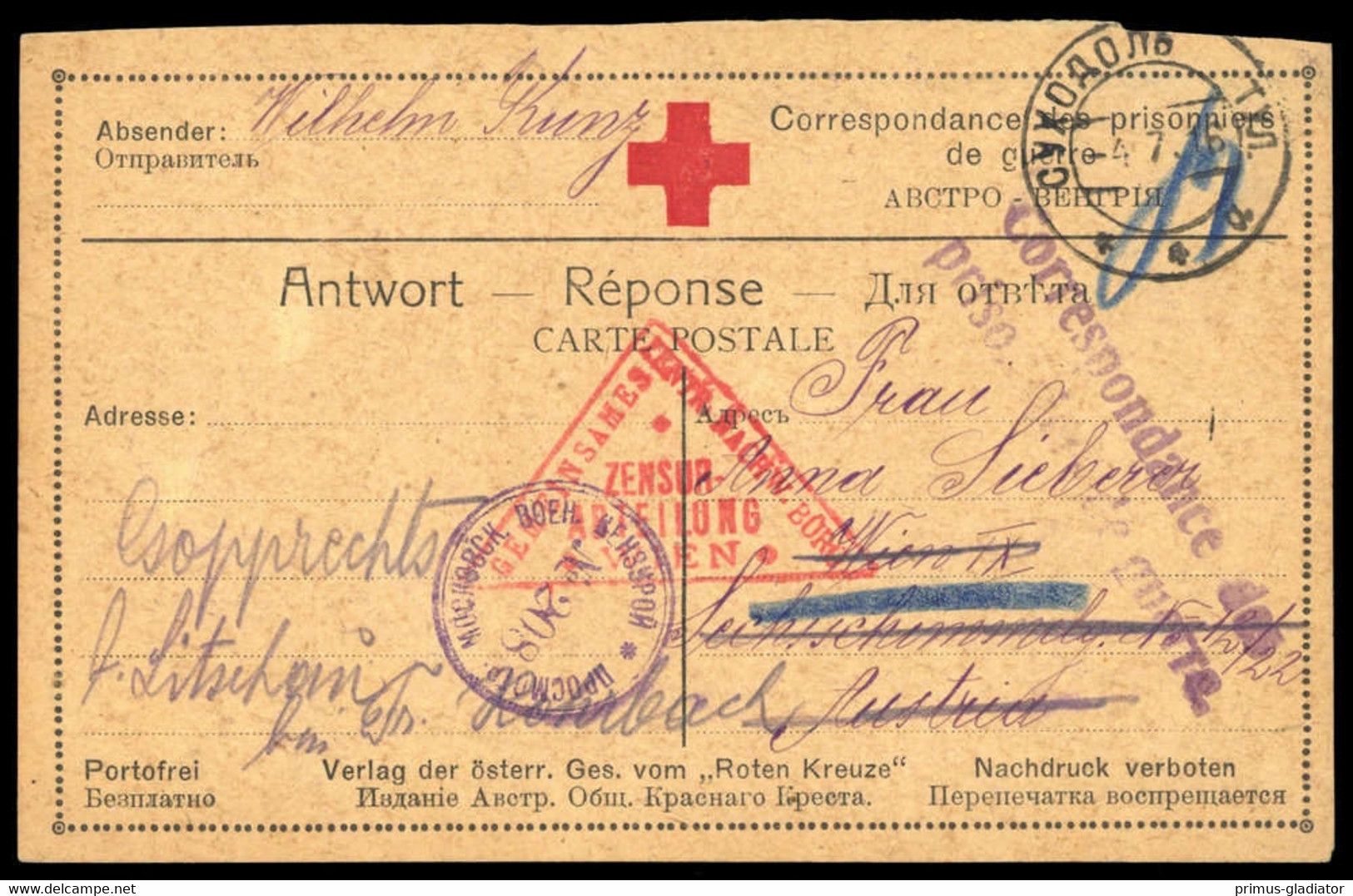 1916, Österreich, Brief - Mechanische Stempel