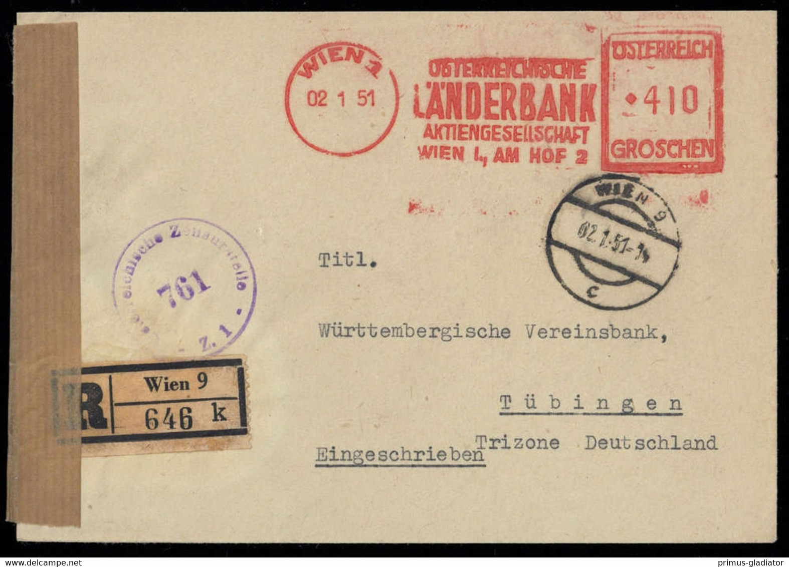 1951, Österreich, Brief - Mechanische Stempel