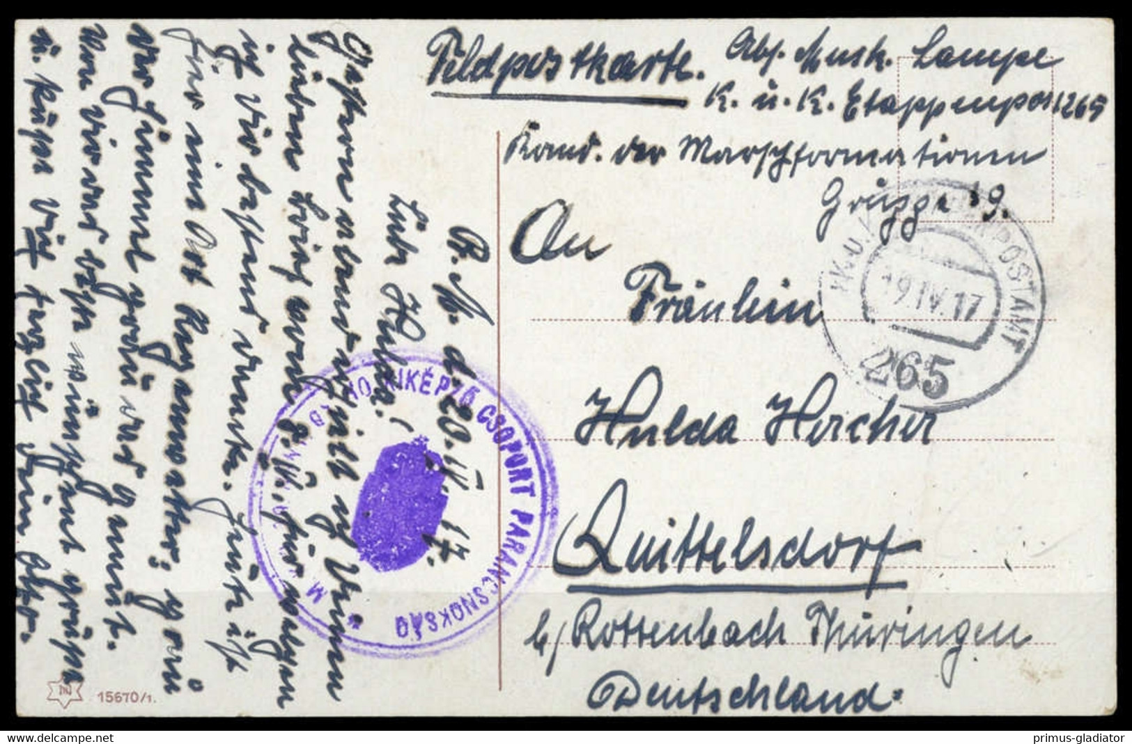 1917, Österreich, Brief - Oblitérations Mécaniques