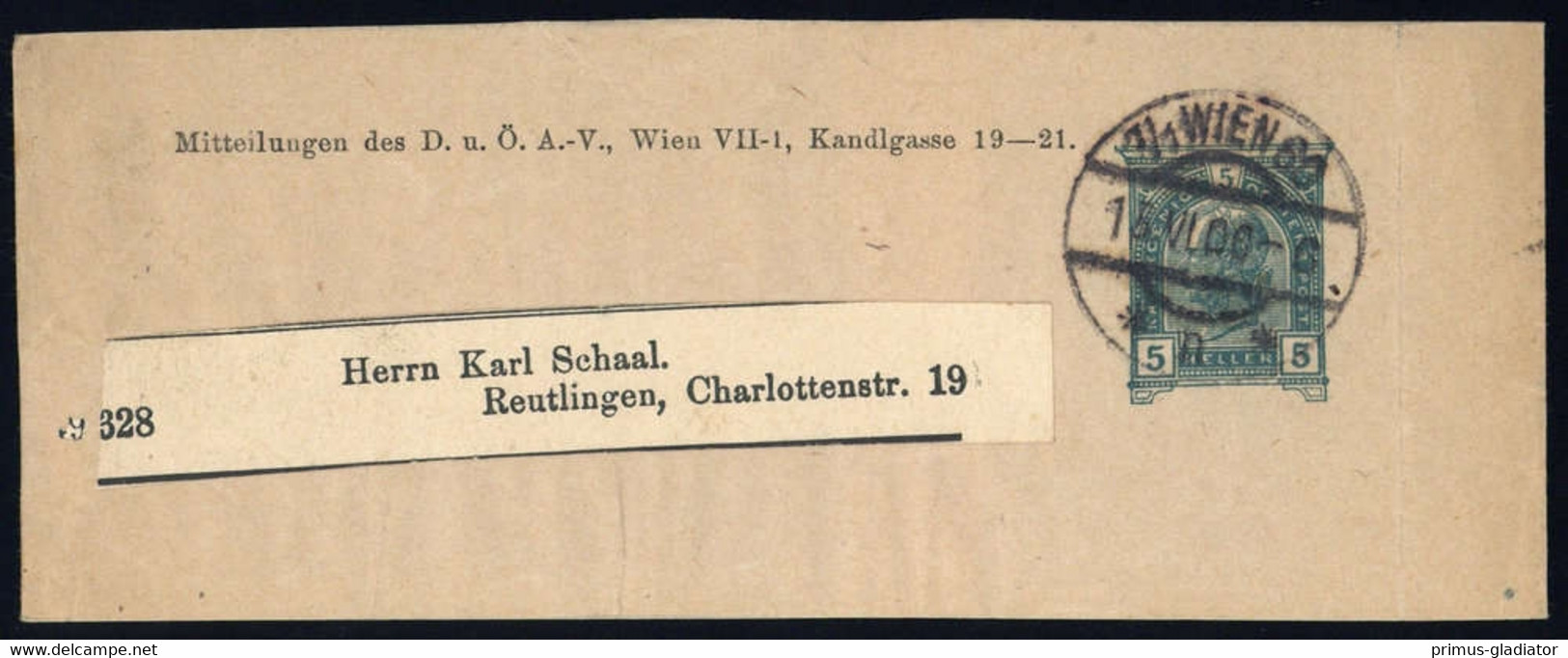 1906, Österreich, Streifband, Brief - Mechanische Stempel